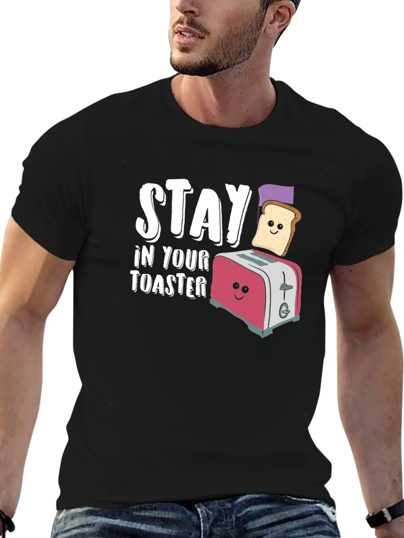 Stay In Your Toaster Funny Graphic T-Shirt