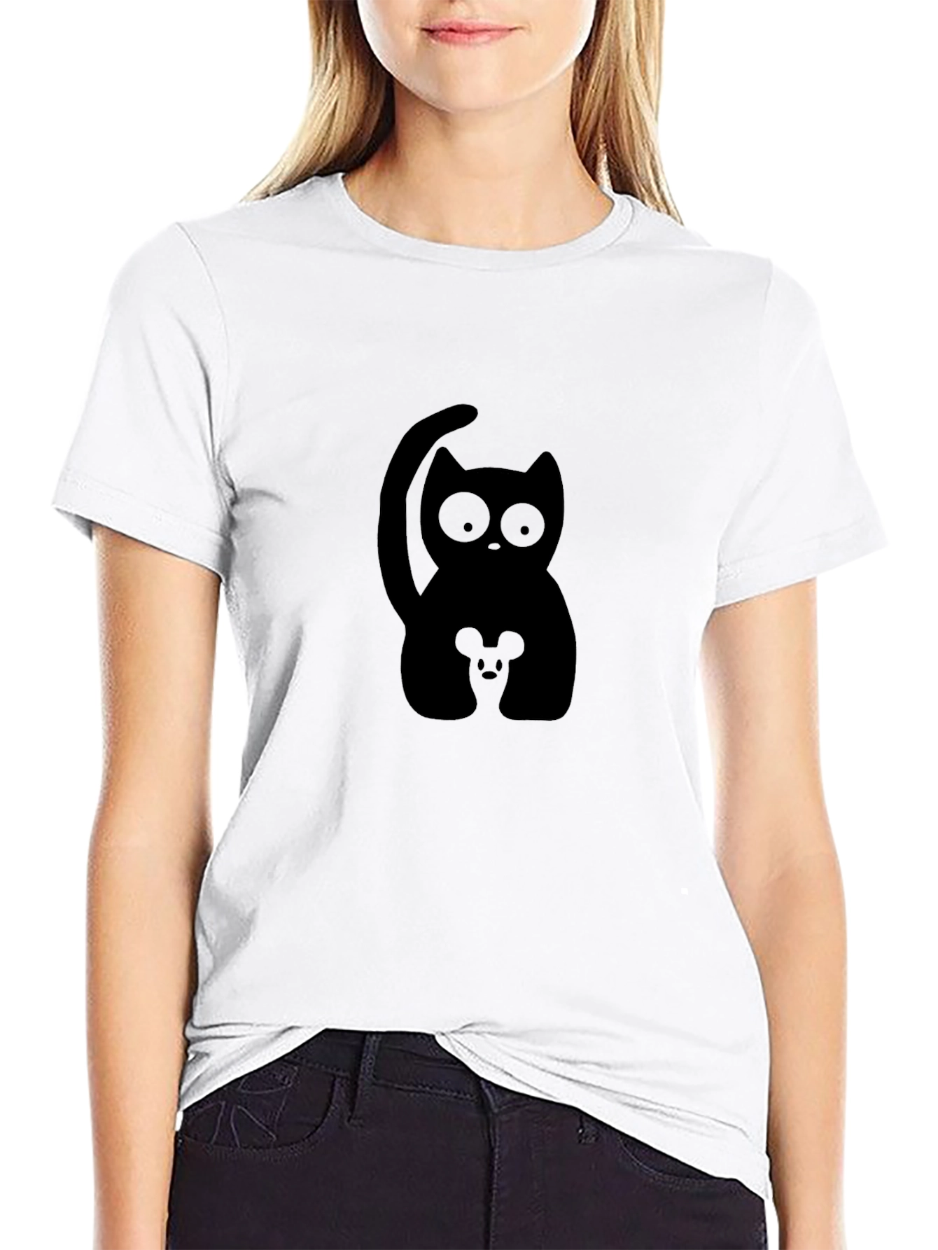 Cat and Mouse Graphic Tee - Black T-Shirt
