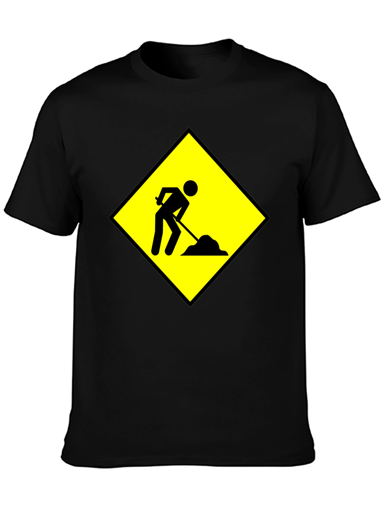 Mens Black T-Shirt - Work in Progress Graphic Tee