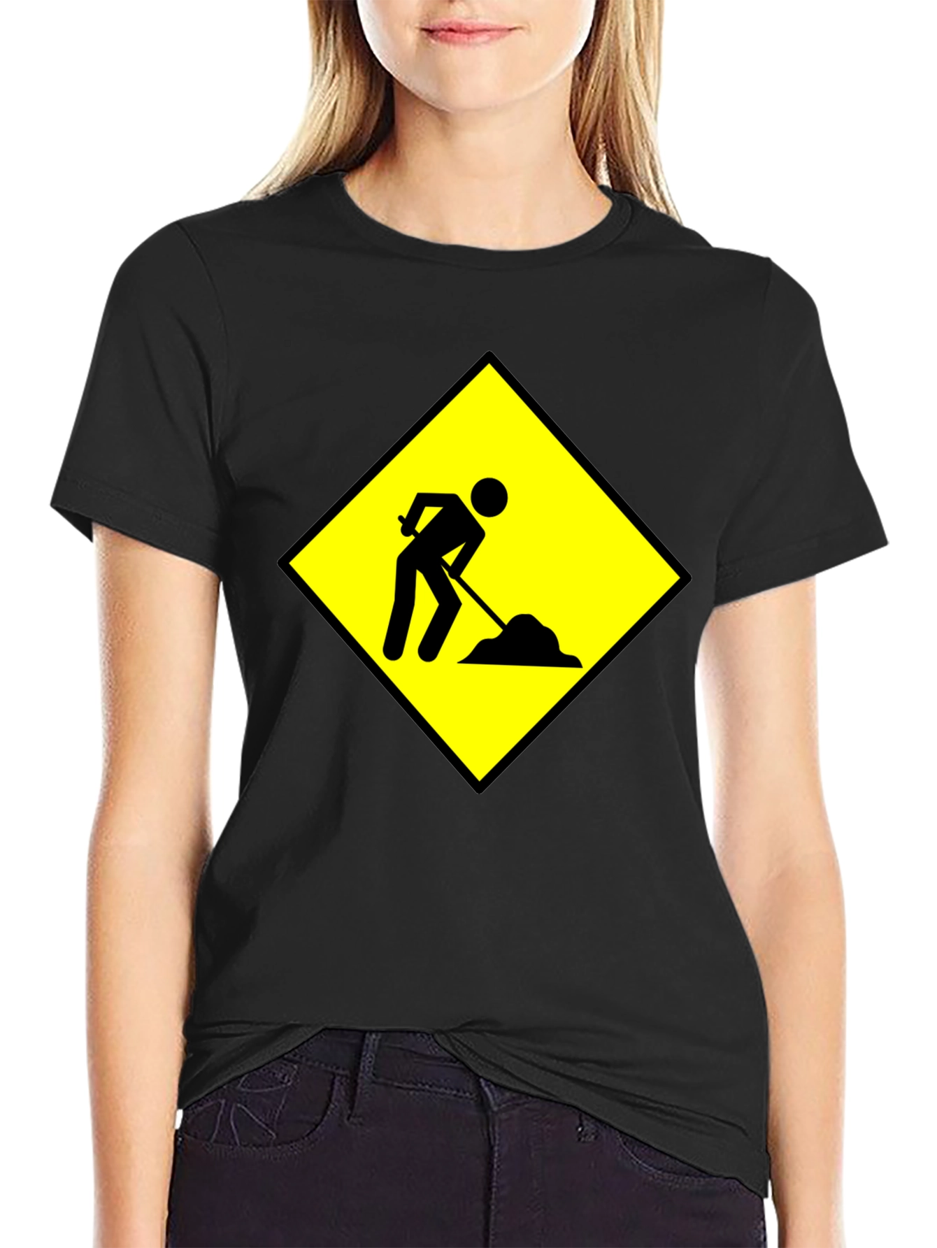 Mens Black T-Shirt - Work in Progress Graphic Tee