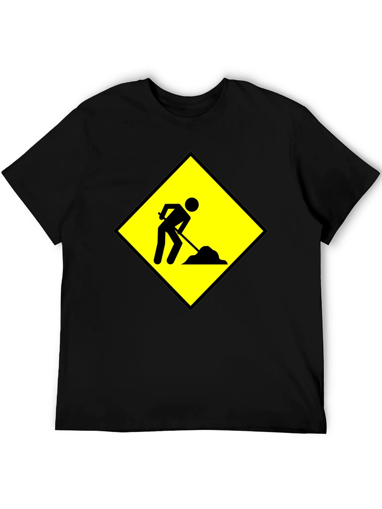Mens Black T-Shirt - Work in Progress Graphic Tee