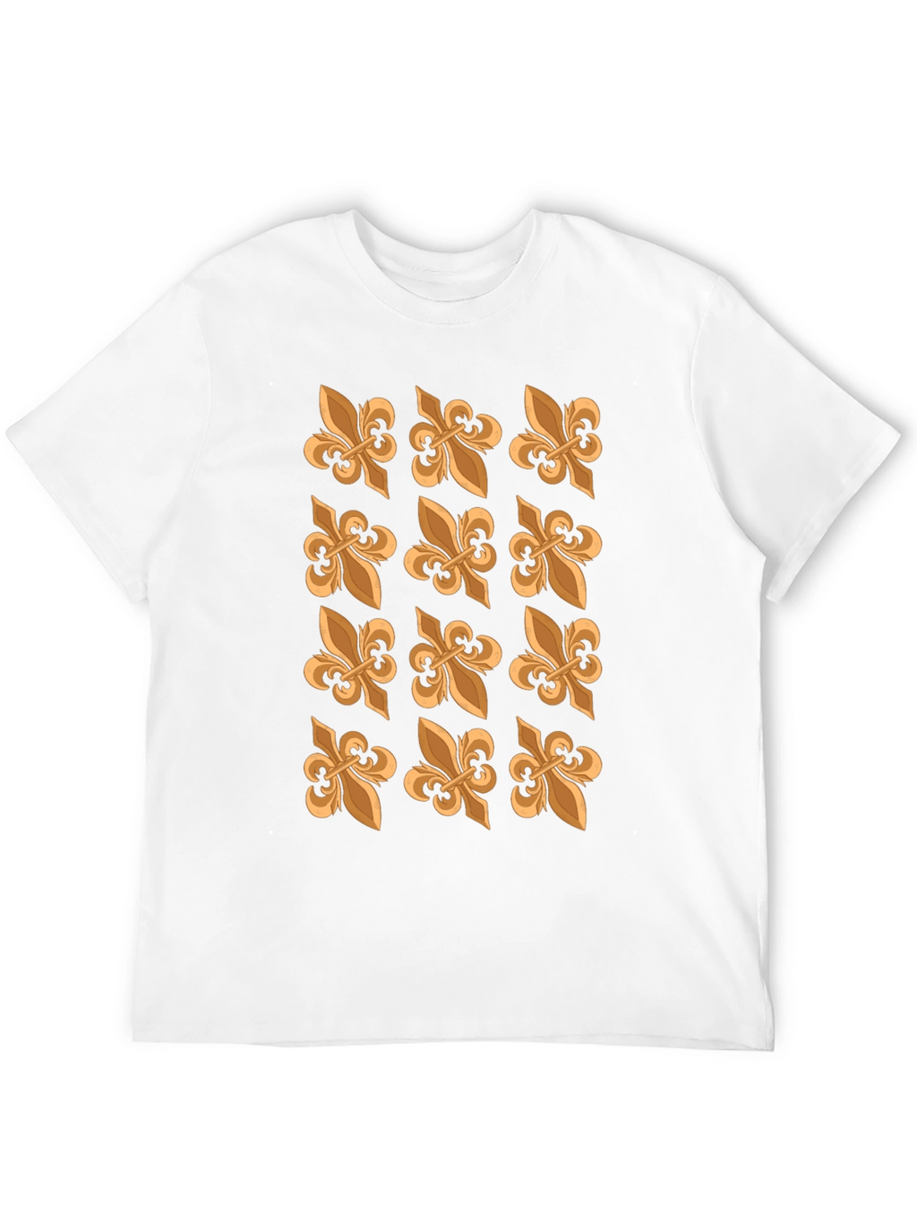 Fleur-de-Lis Patterned Black T-Shirt
