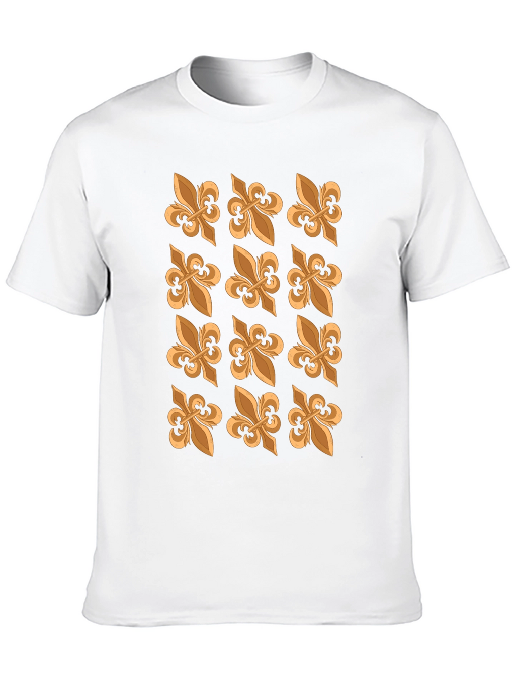 Fleur-de-Lis Patterned Black T-Shirt