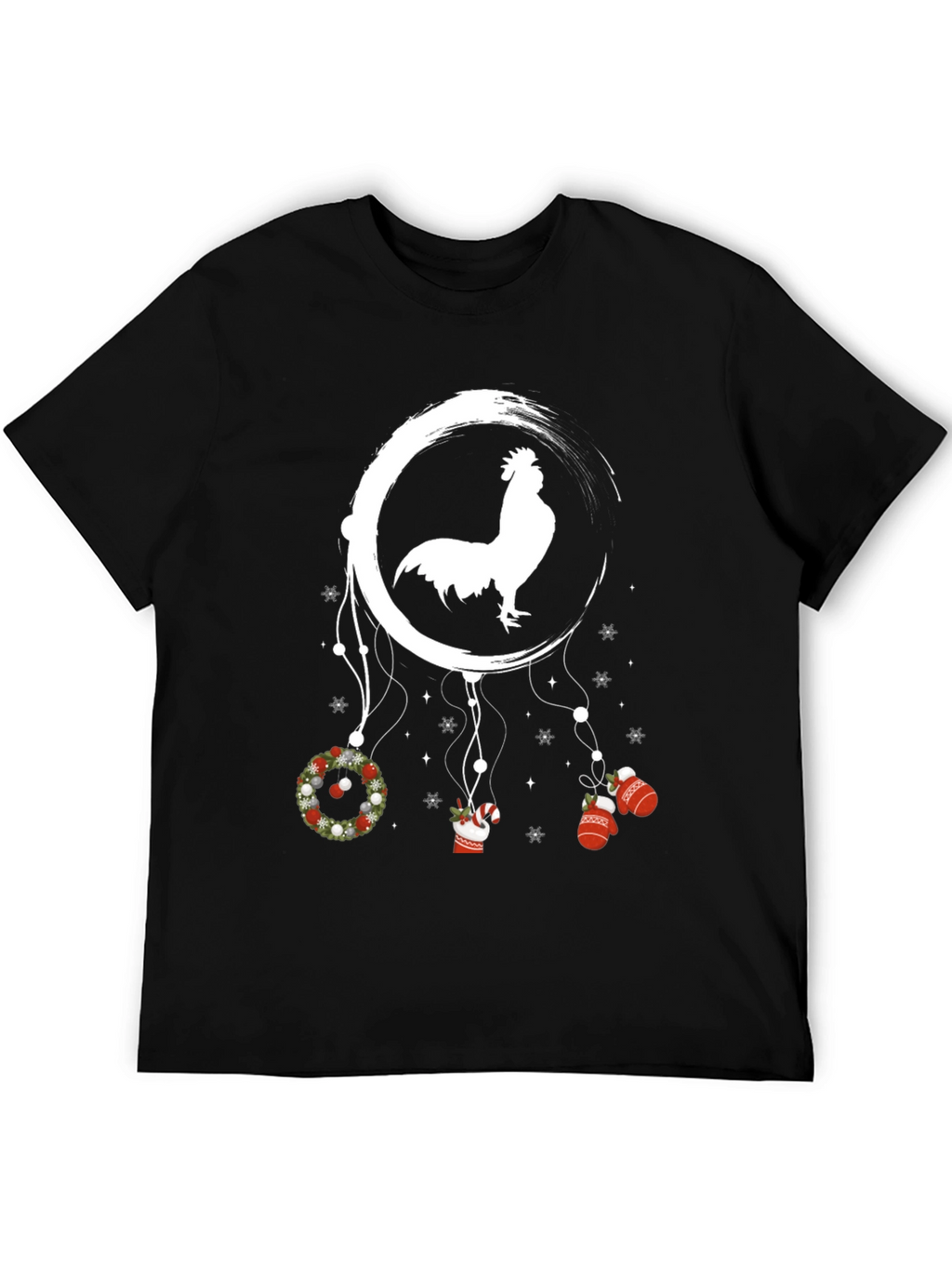 Novelty Christmas Rooster Dreamcatcher T-Shirt