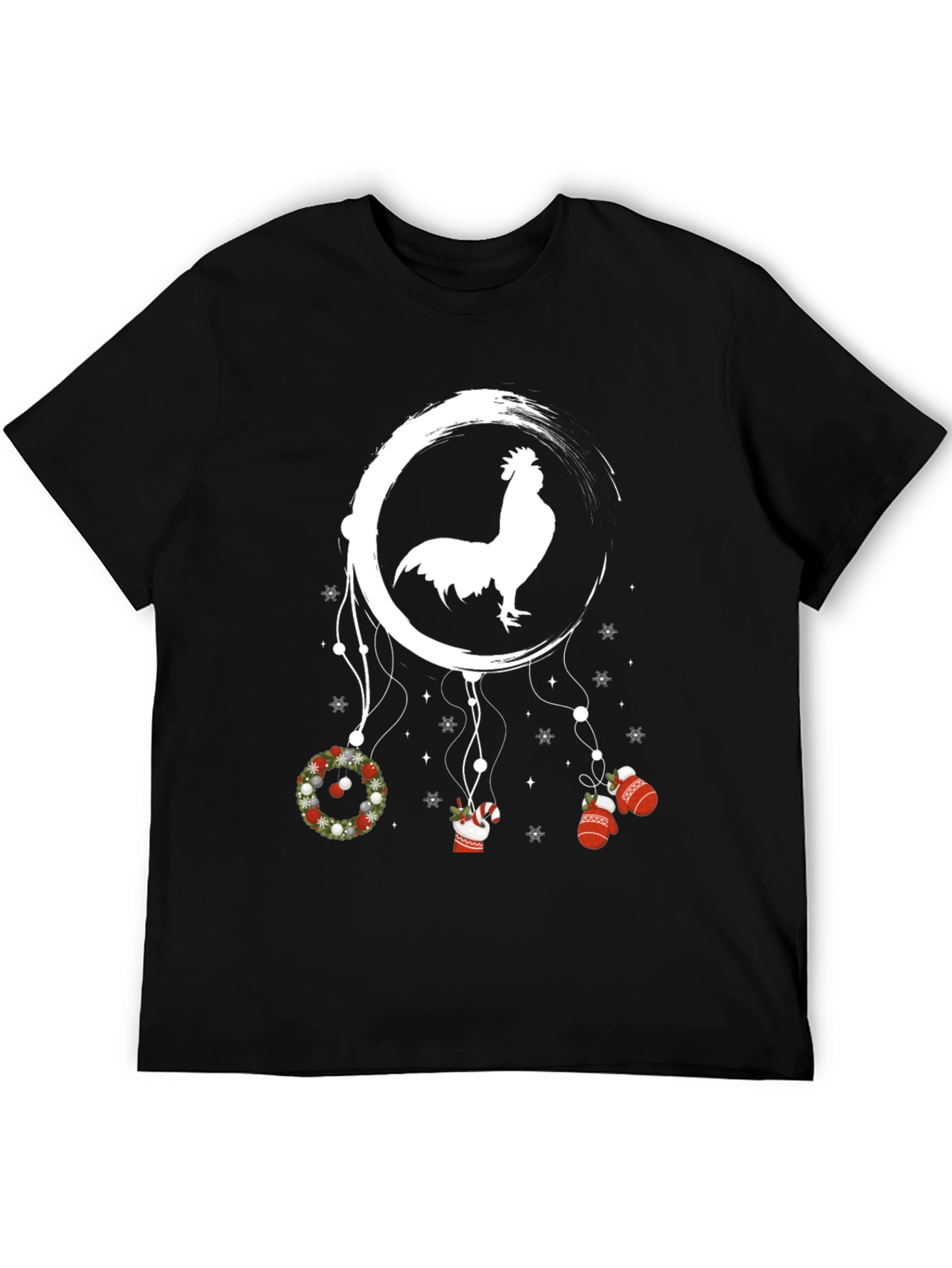 Novelty Christmas Rooster Dreamcatcher T-Shirt