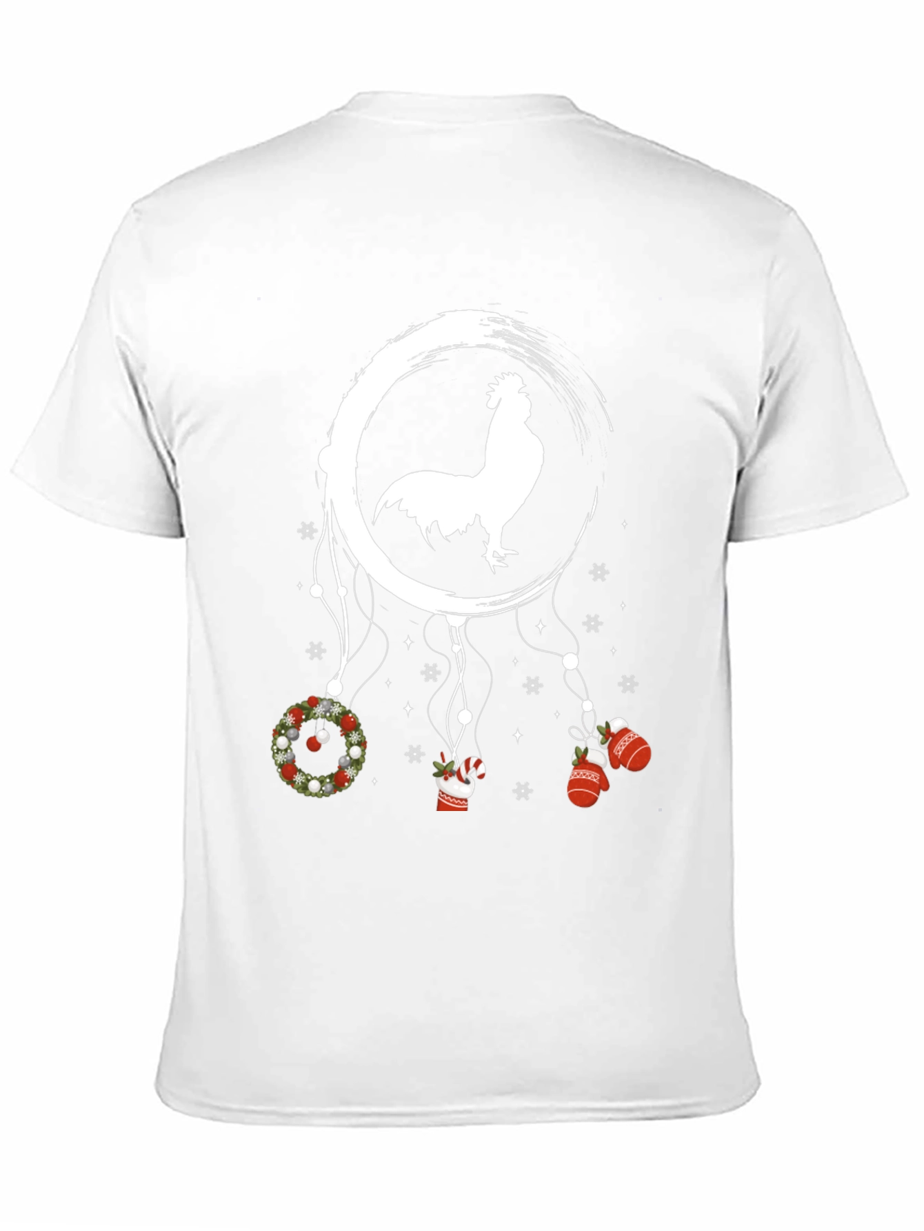 Novelty Christmas Rooster Dreamcatcher T-Shirt