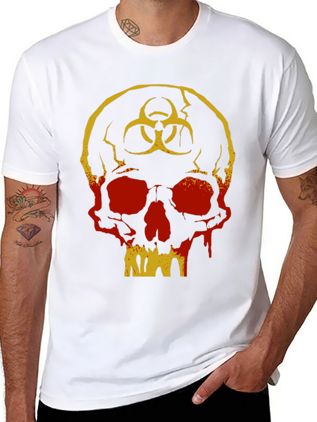 Biohazard Skull Graphic T-Shirt - Unique Design