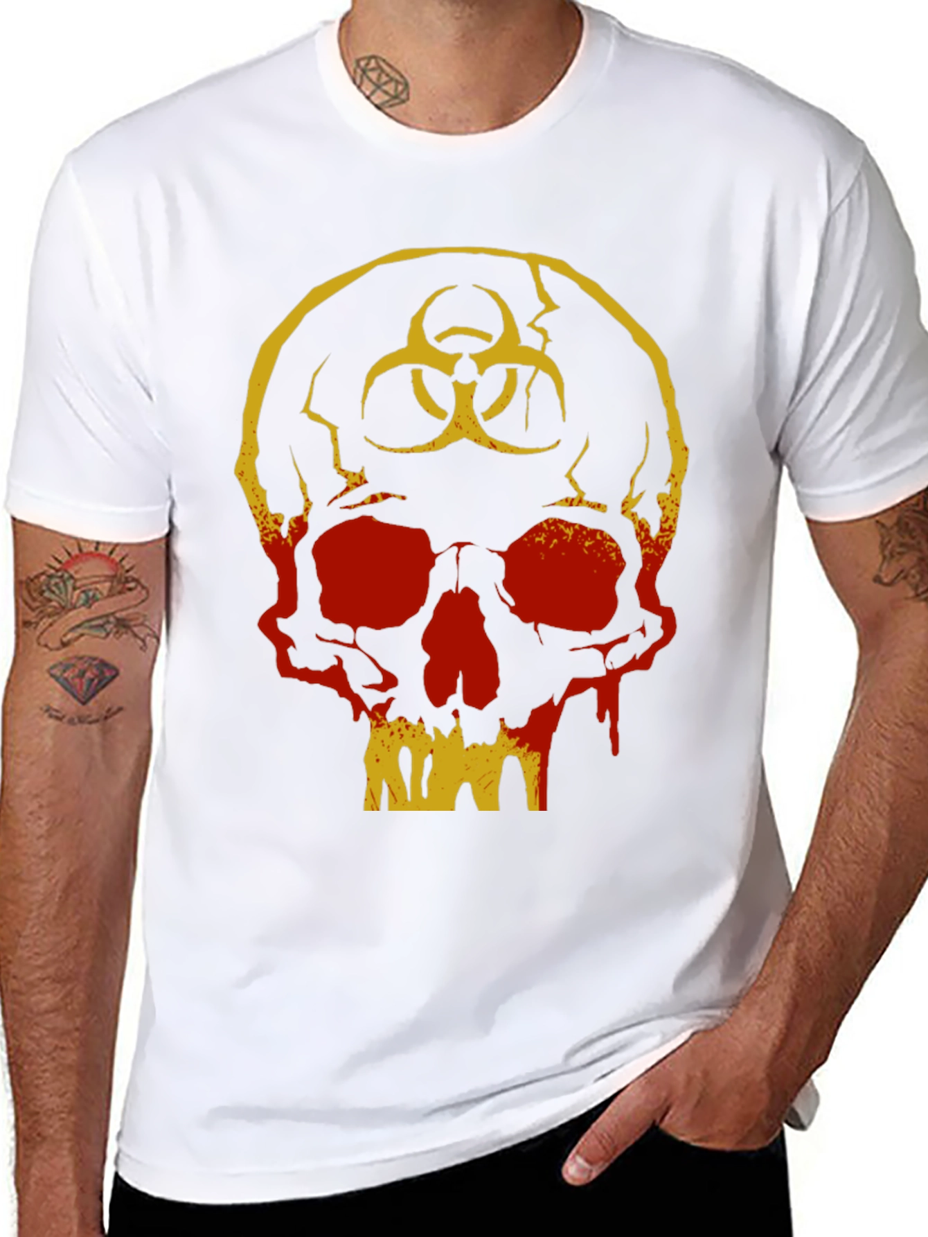 Biohazard Skull Graphic T-Shirt - Unique Design
