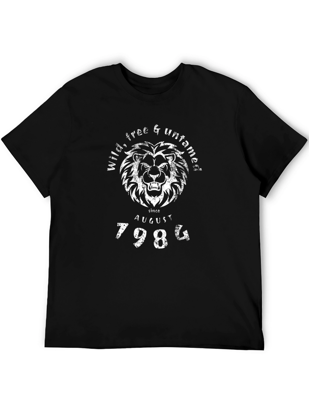 Wild Free Untamed Lion Black Graphic T-Shirt