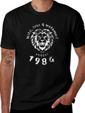 Wild Free Untamed Lion Black Graphic T-Shirt