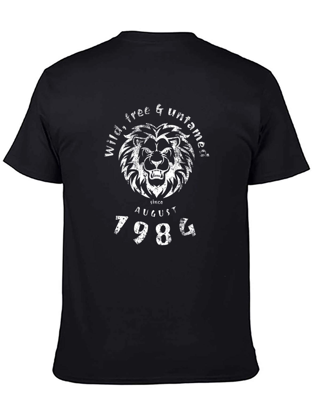 Wild Free Untamed Lion Black Graphic T-Shirt