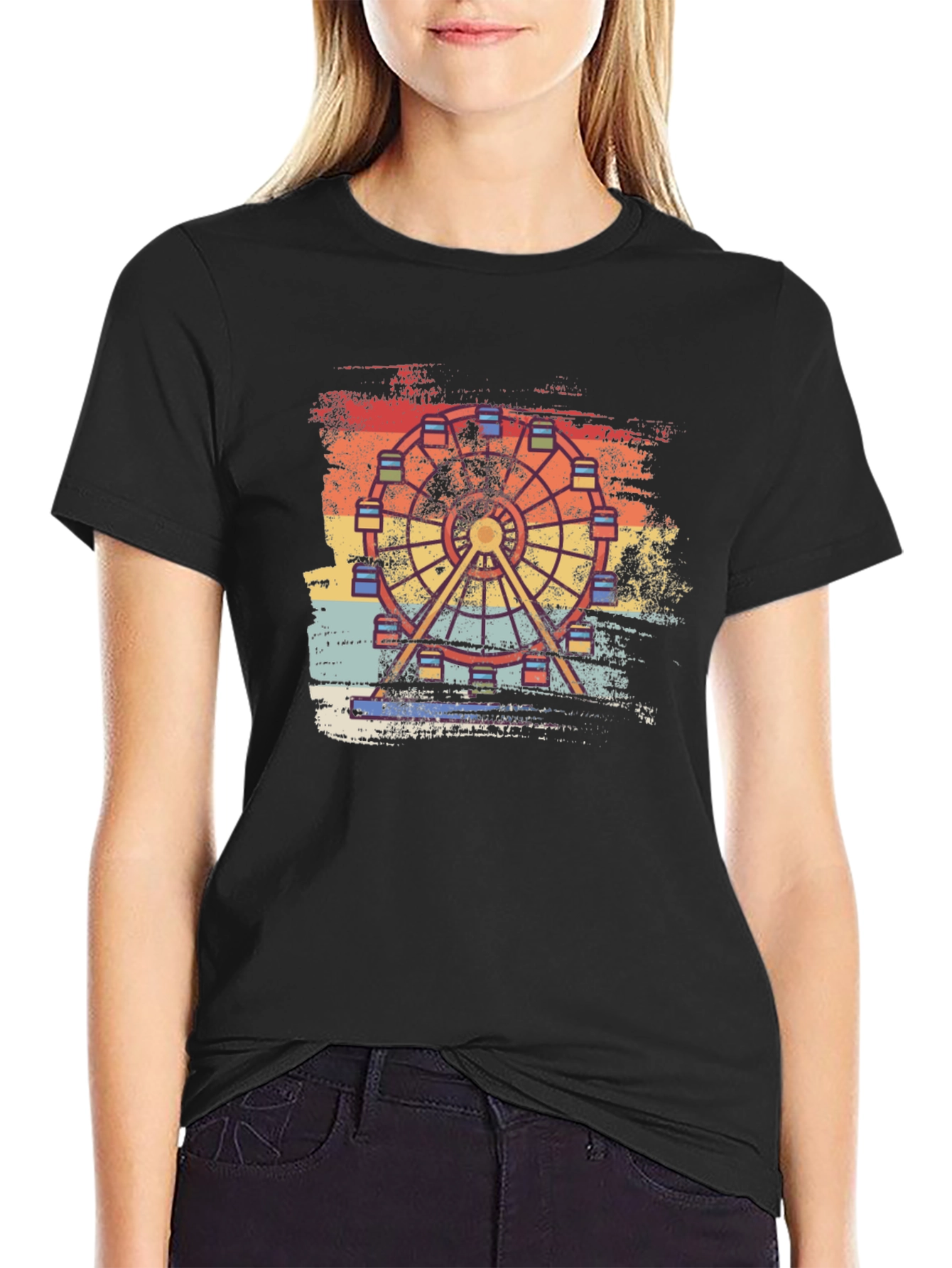 Retro Ferris Wheel Graphic T-Shirt - Vintage Style