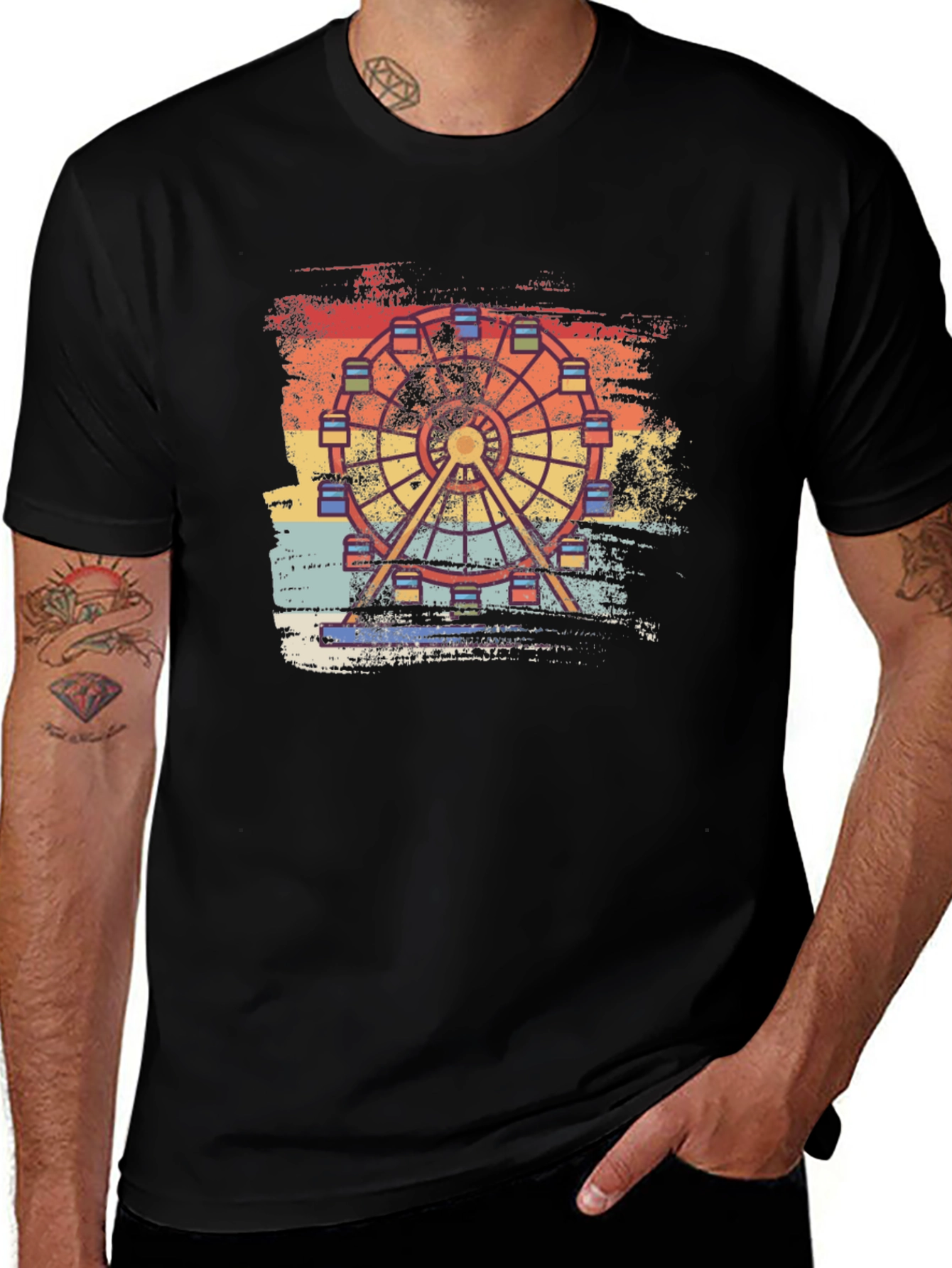 Retro Ferris Wheel Graphic T-Shirt - Vintage Style