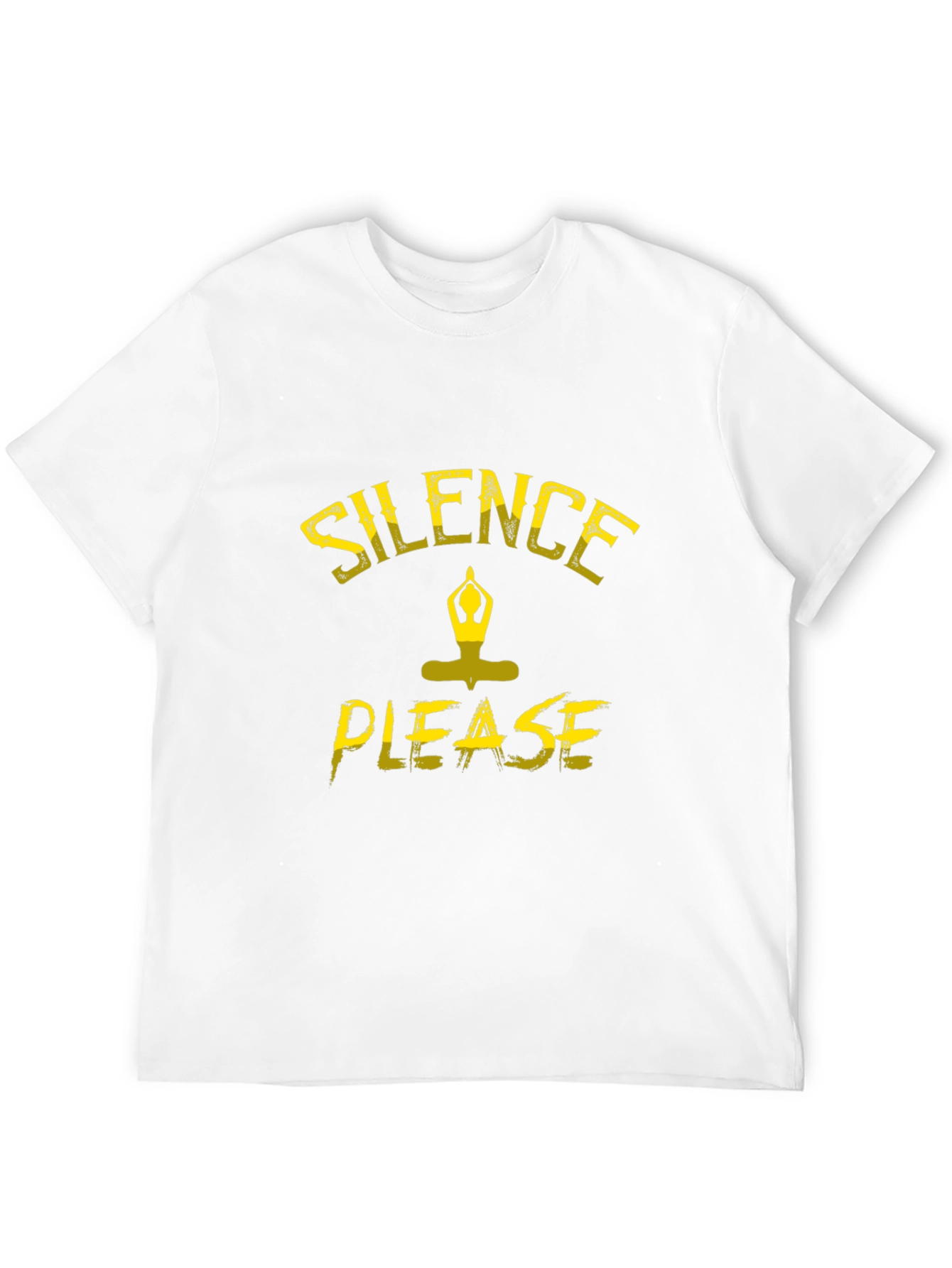 Silence Please Yoga Graphic Black T-Shirt