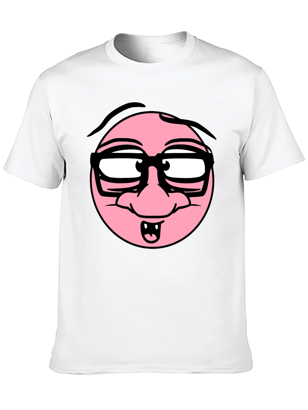 Funny Cartoon Face Black T-Shirt