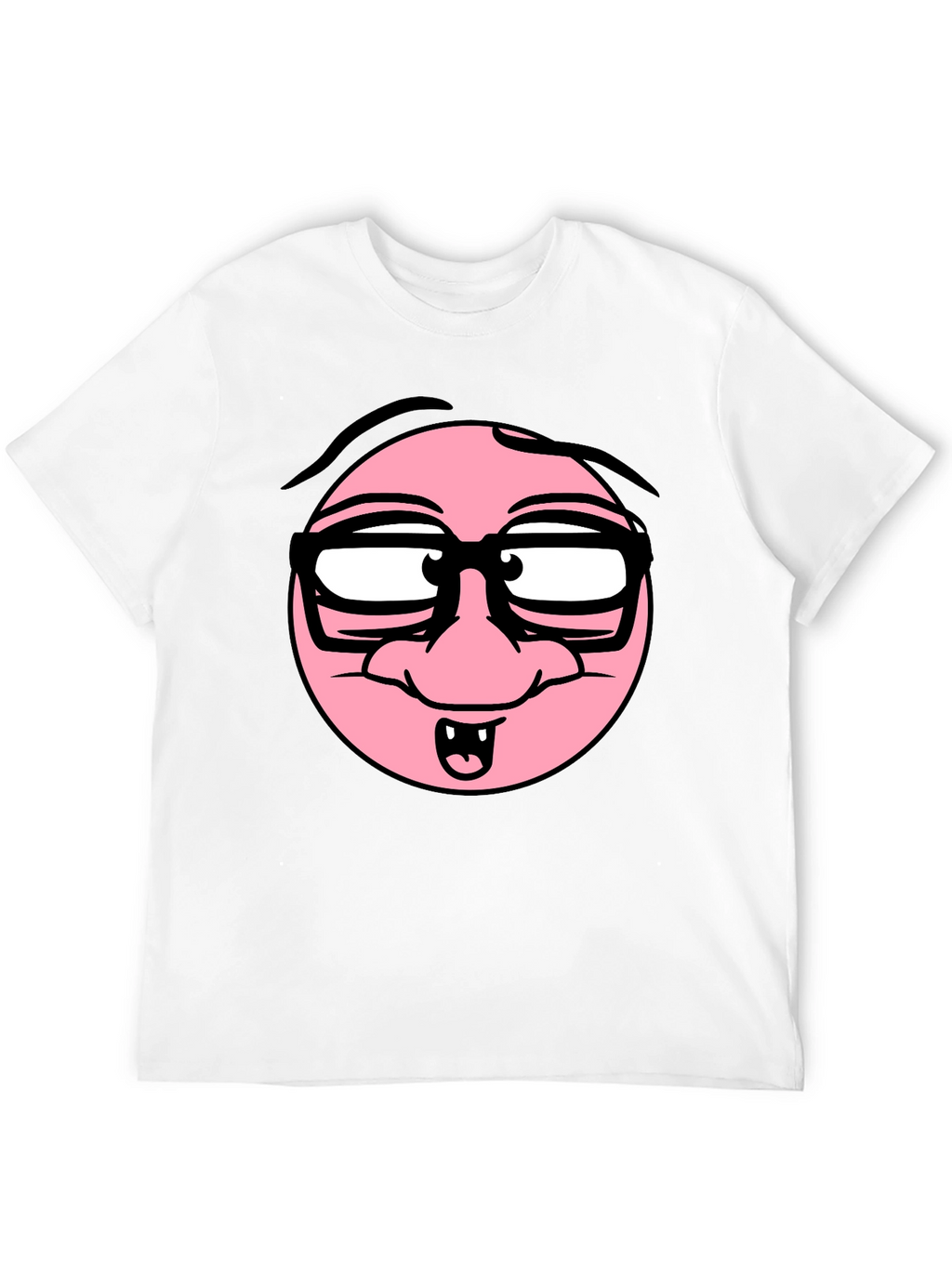 Funny Cartoon Face Black T-Shirt