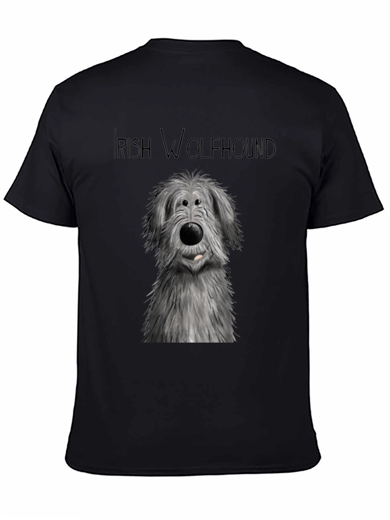 Irish Wolfhound Graphic Tee - Black Cotton Comfort