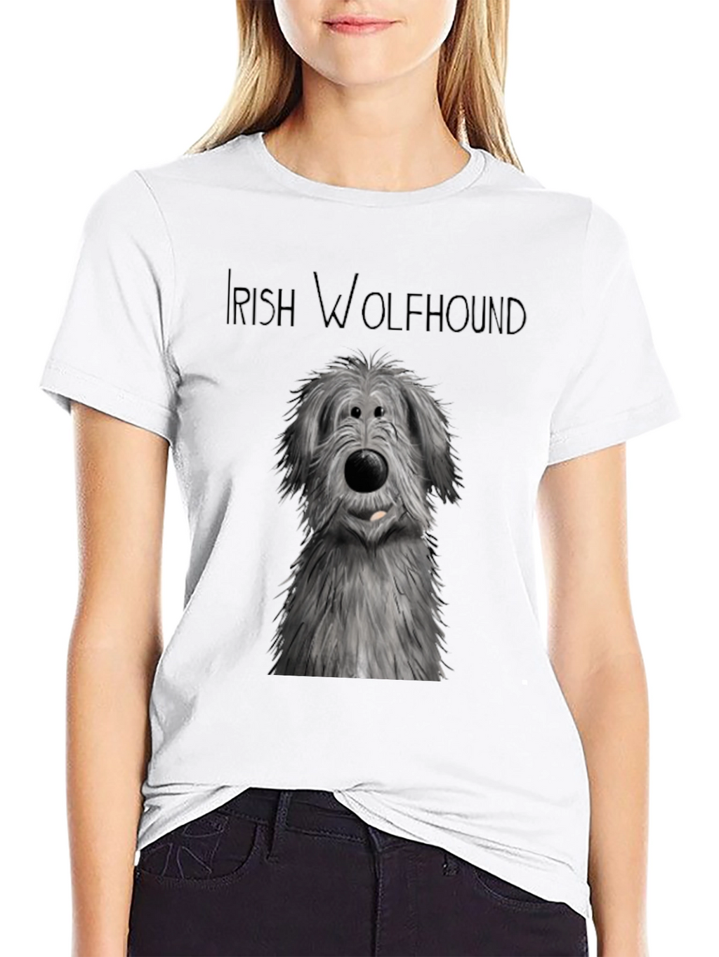 Irish Wolfhound Graphic Tee - Black Cotton Comfort