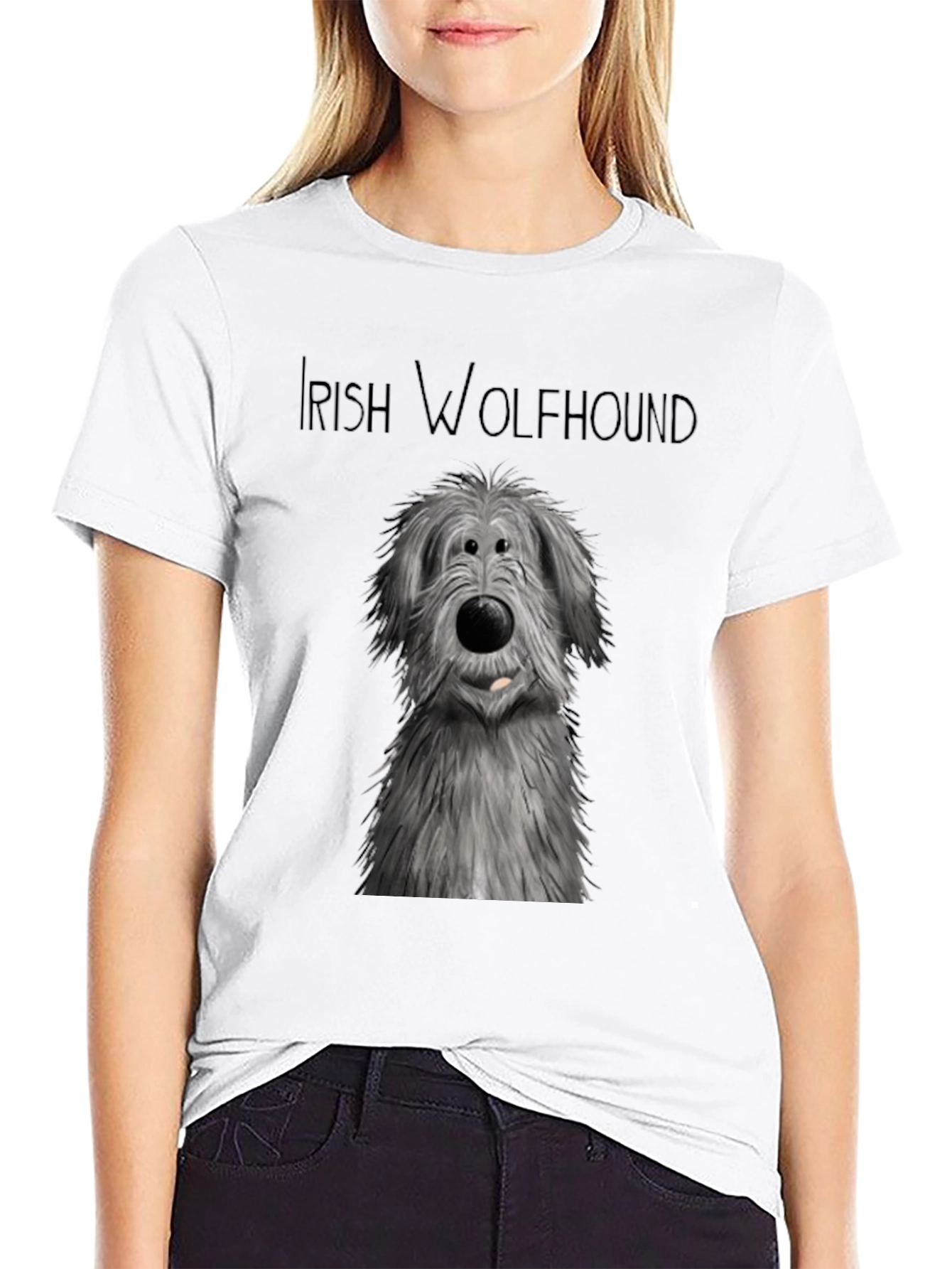 Irish Wolfhound Graphic Tee - Black Cotton Comfort