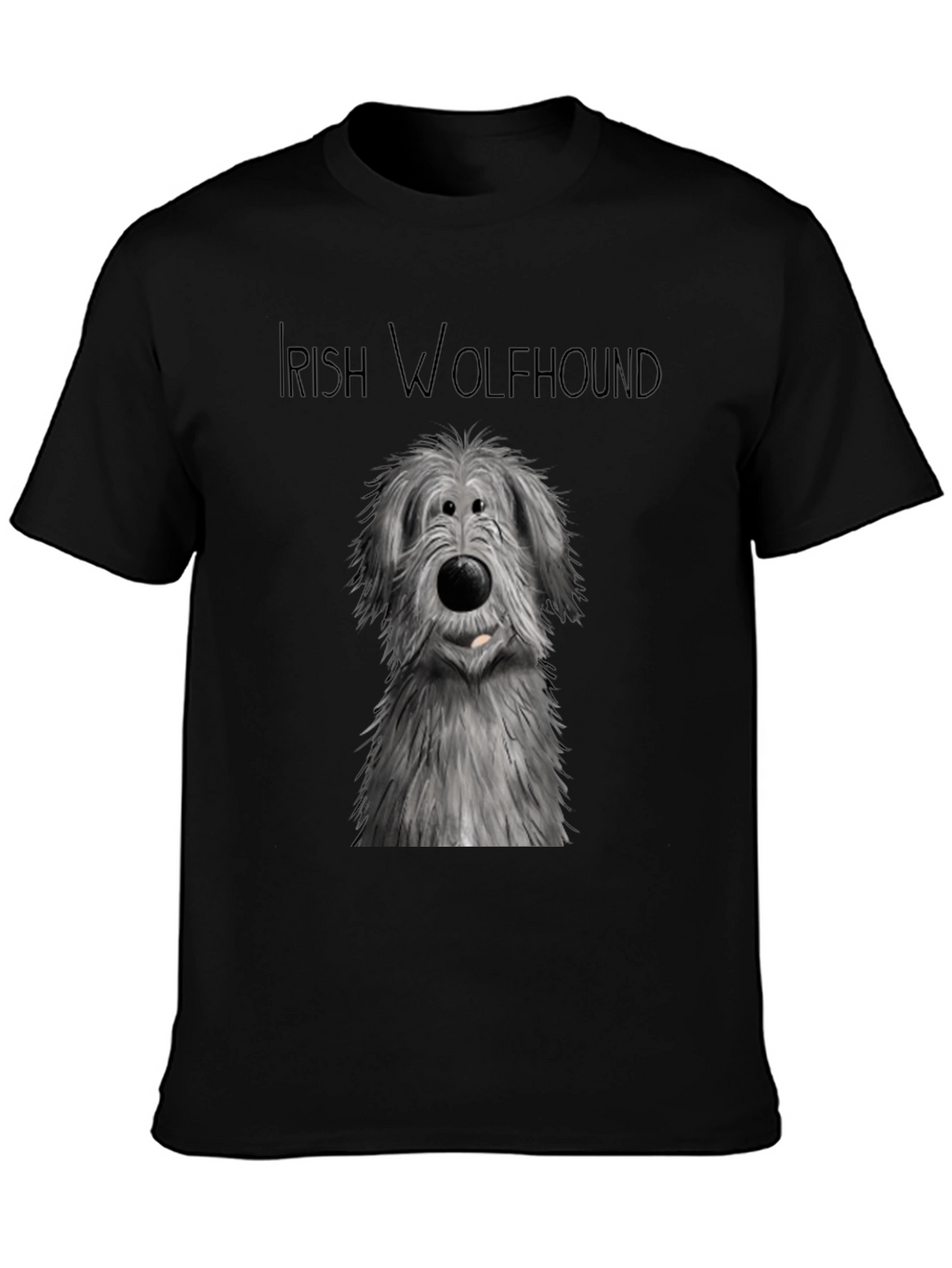Irish Wolfhound Graphic Tee - Black Cotton Comfort