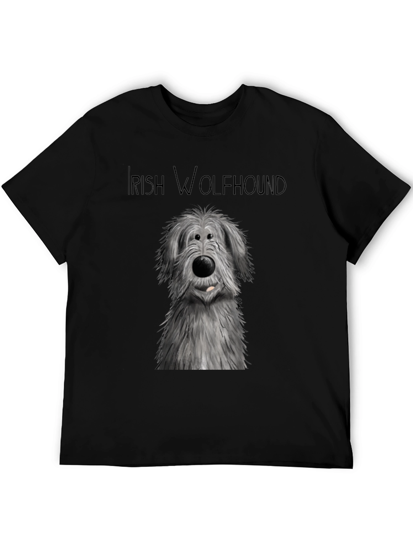 Irish Wolfhound Graphic Tee - Black Cotton Comfort