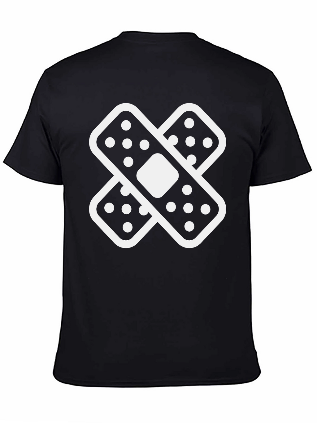 Crossed Bandages Graphic Black T-Shirt