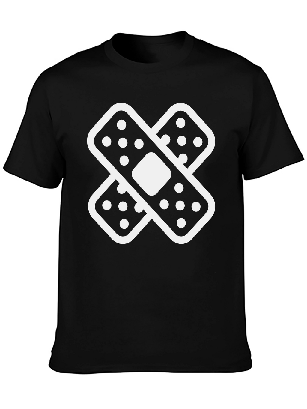 Crossed Bandages Graphic Black T-Shirt