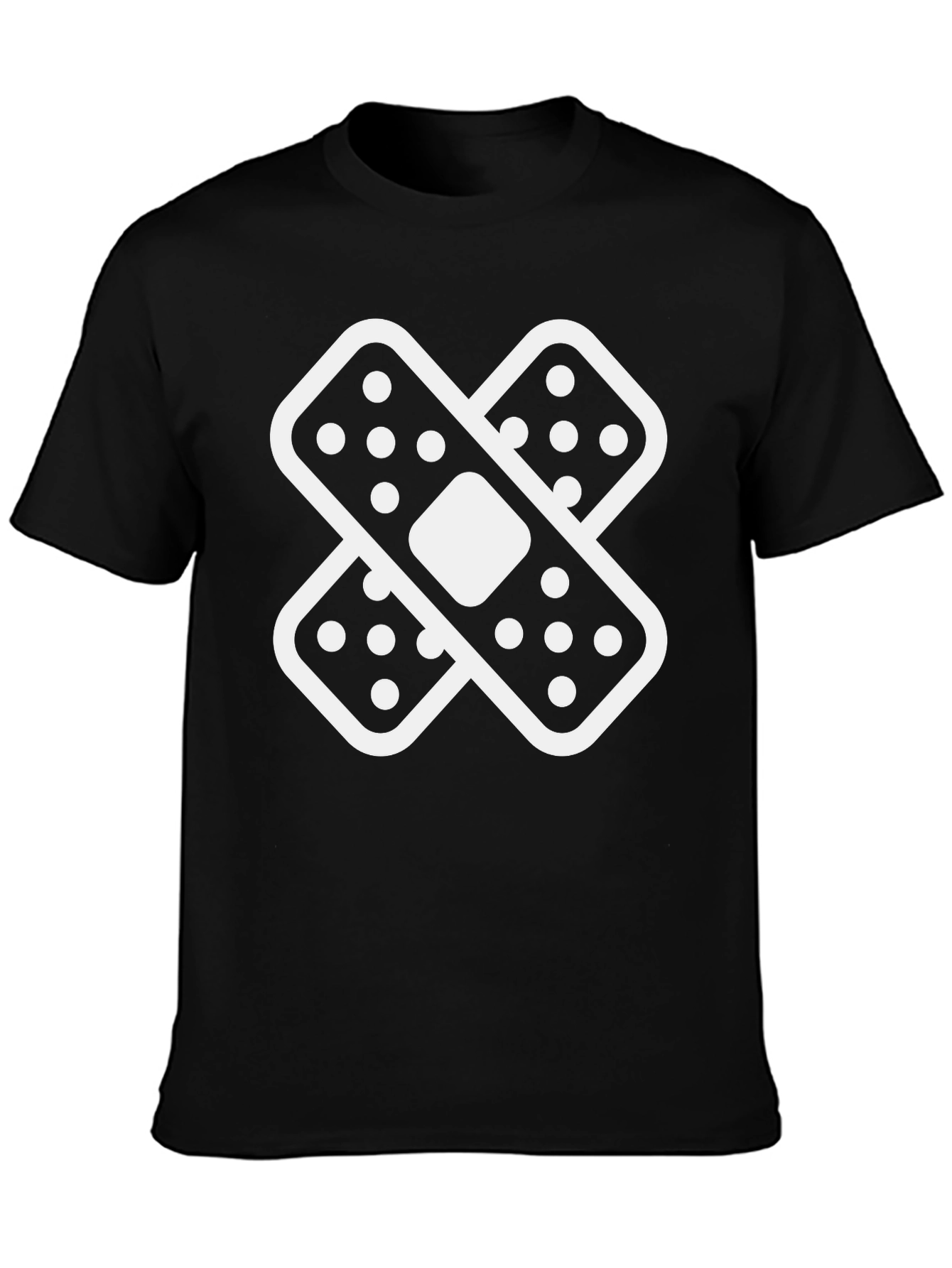 Crossed Bandages Graphic Black T-Shirt