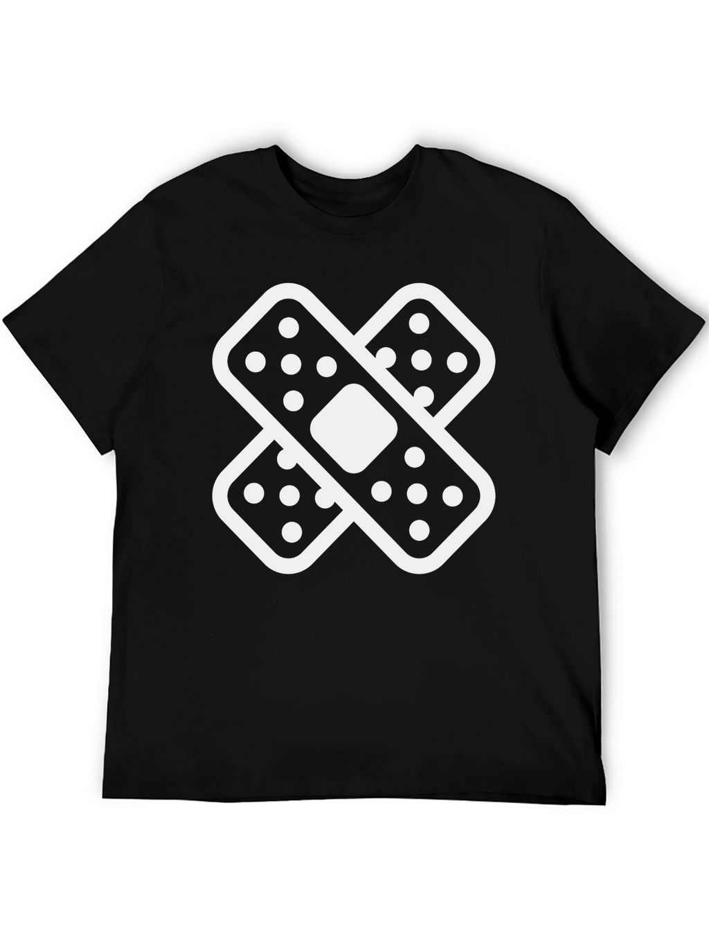 Crossed Bandages Graphic Black T-Shirt