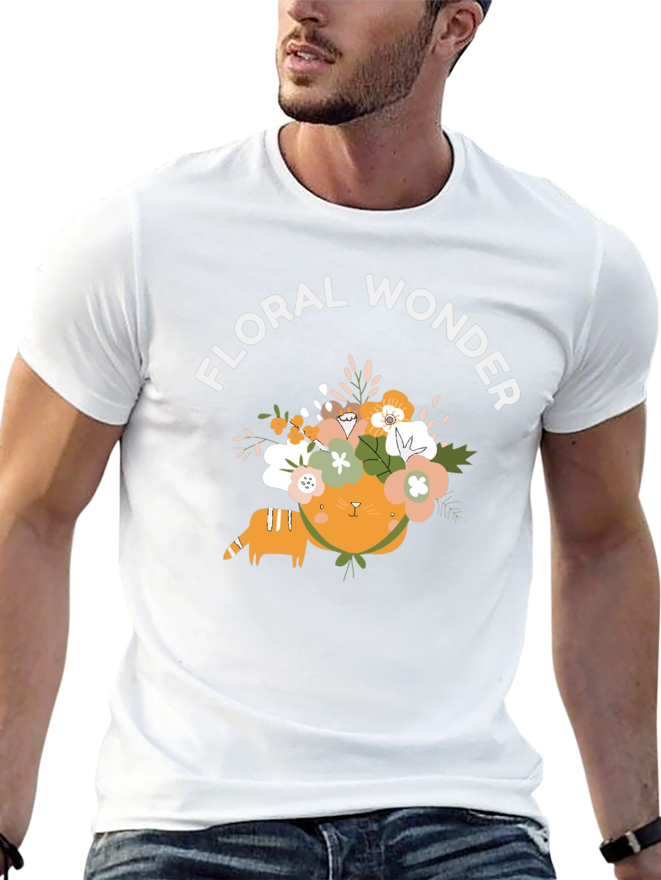 Floral Wonder Cat Graphic Tee