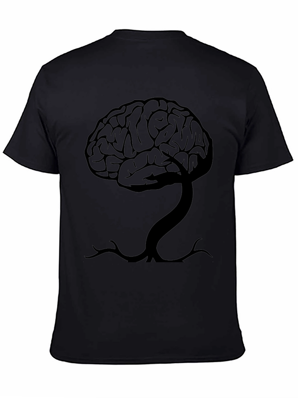 Brain Tree Graphic Tee - Black Cotton T-Shirt