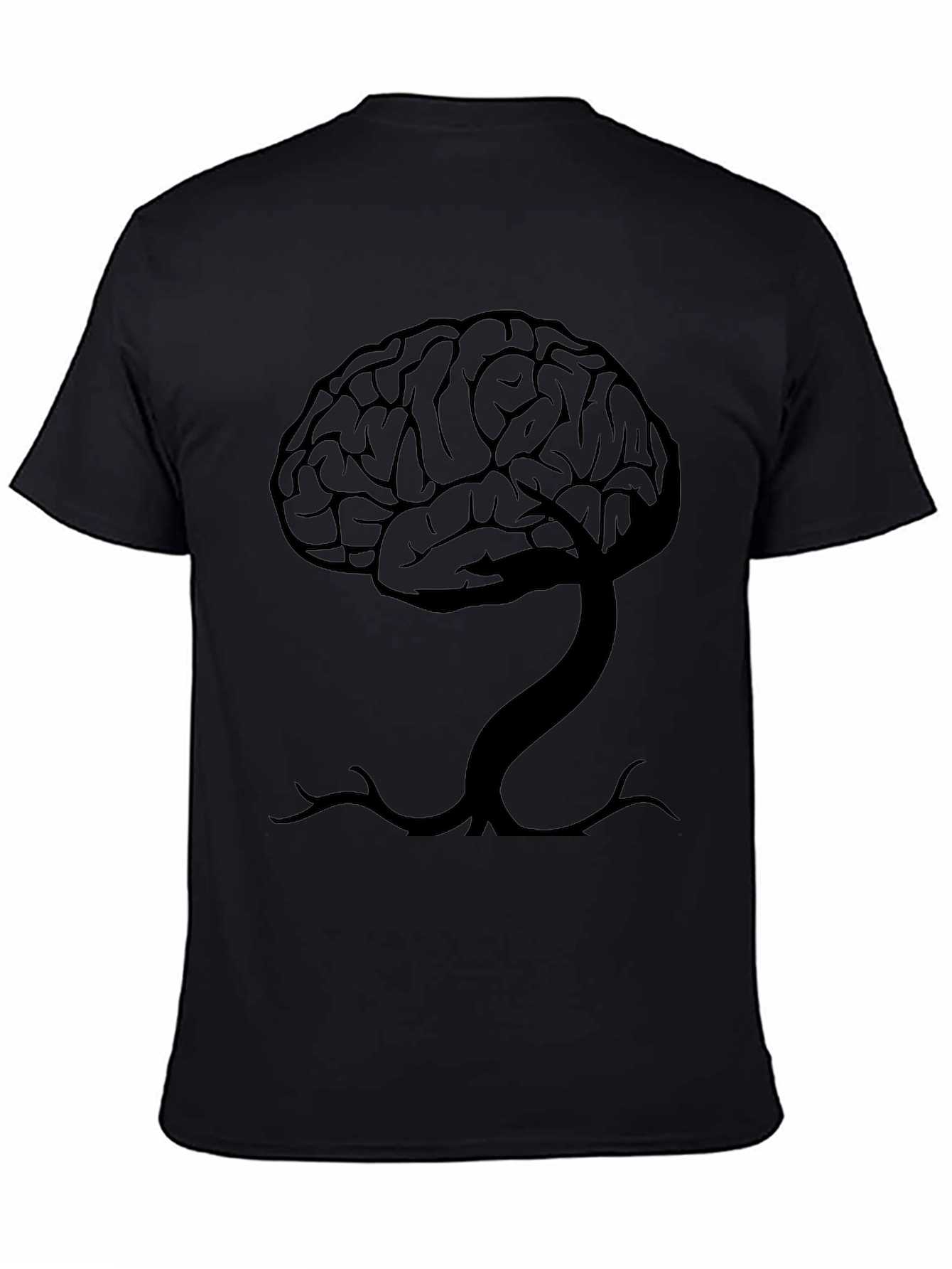 Brain Tree Graphic Tee - Black Cotton T-Shirt