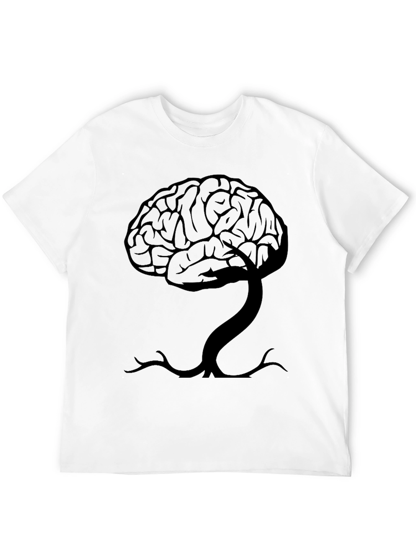 Brain Tree Graphic Tee - Black Cotton T-Shirt