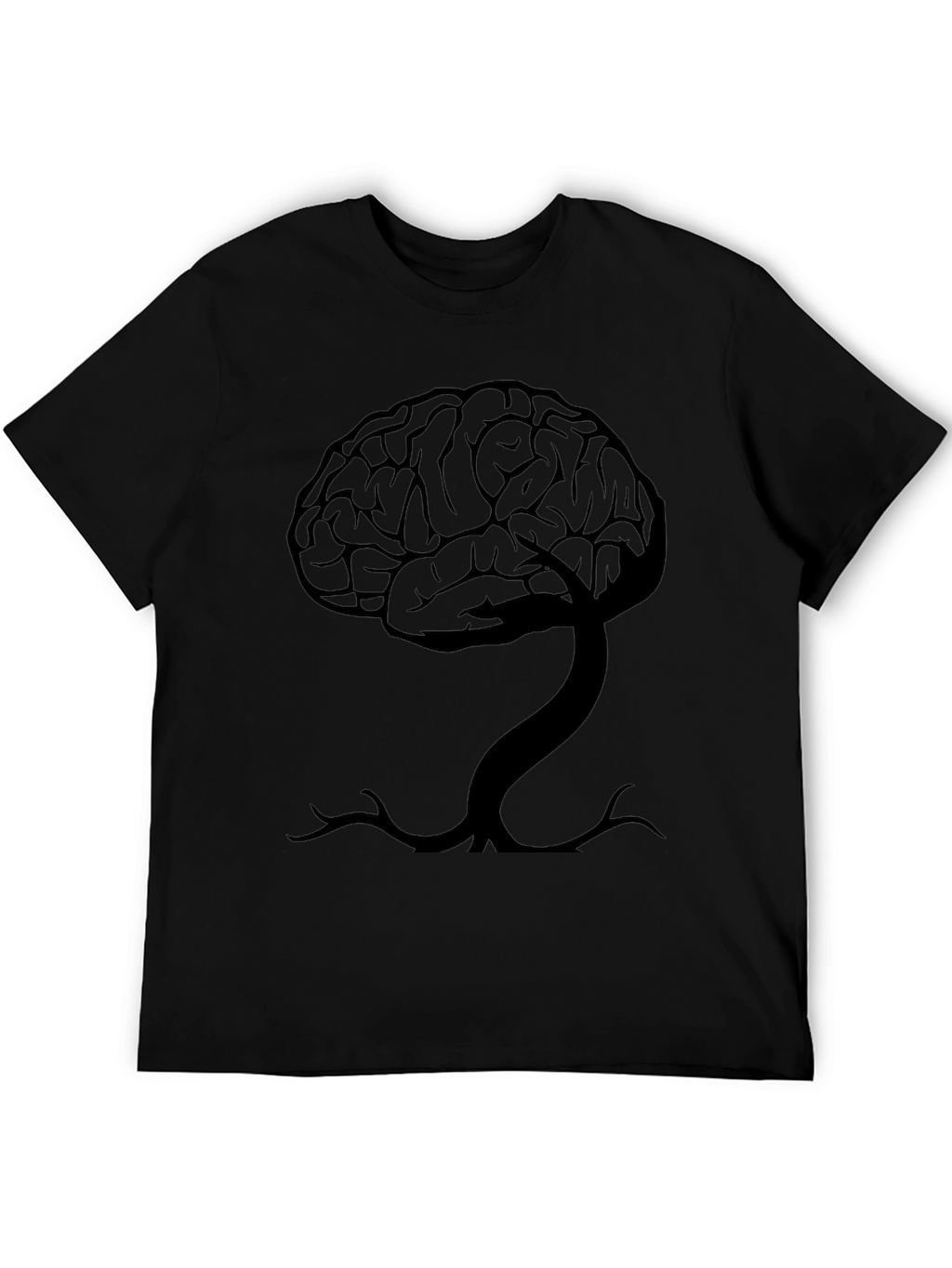 Brain Tree Graphic Tee - Black Cotton T-Shirt