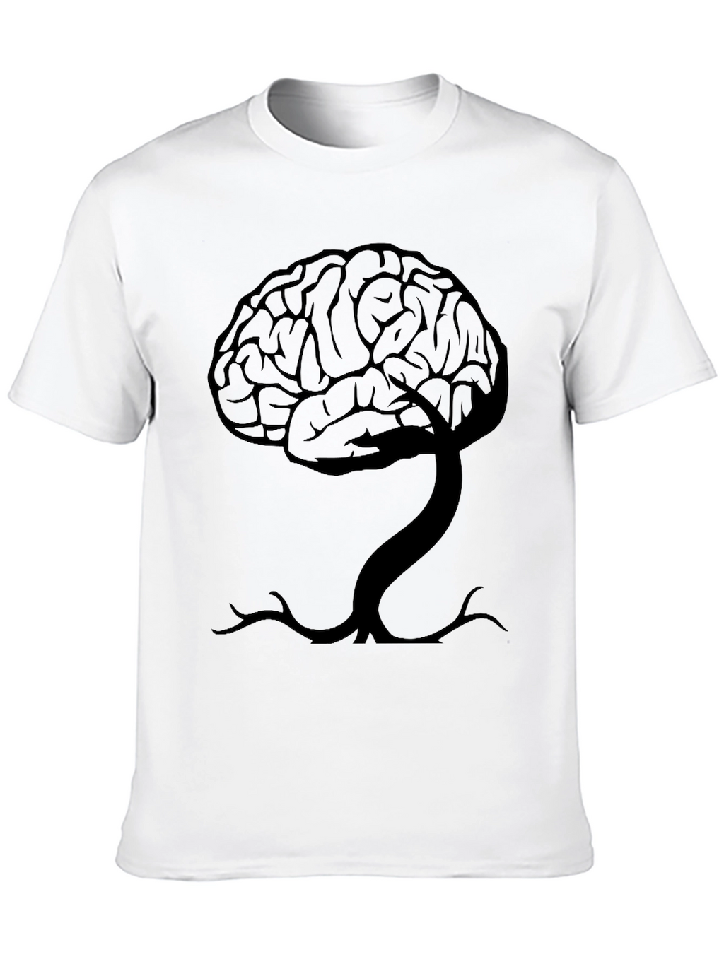 Brain Tree Graphic Tee - Black Cotton T-Shirt