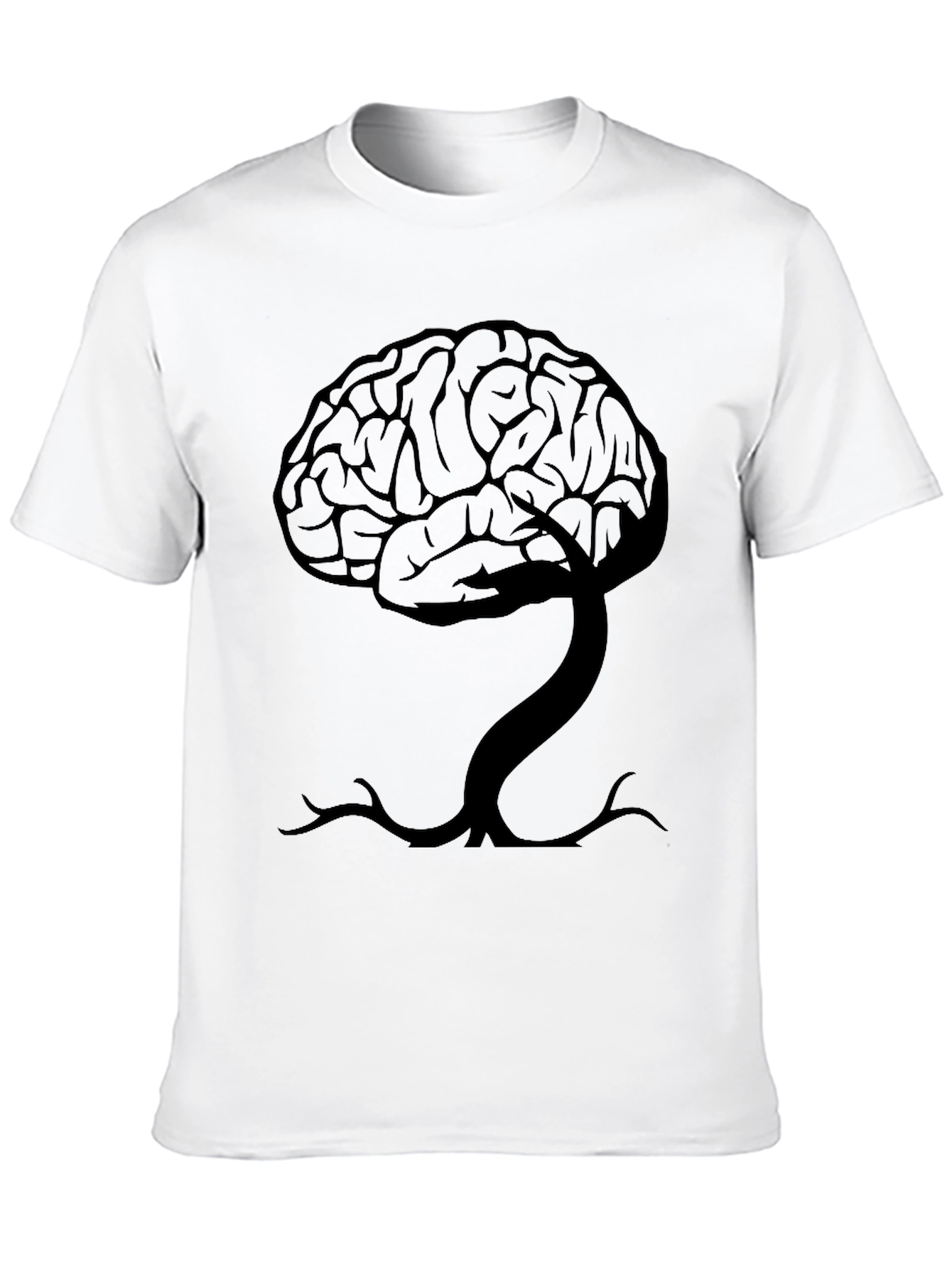 Brain Tree Graphic Tee - Black Cotton T-Shirt