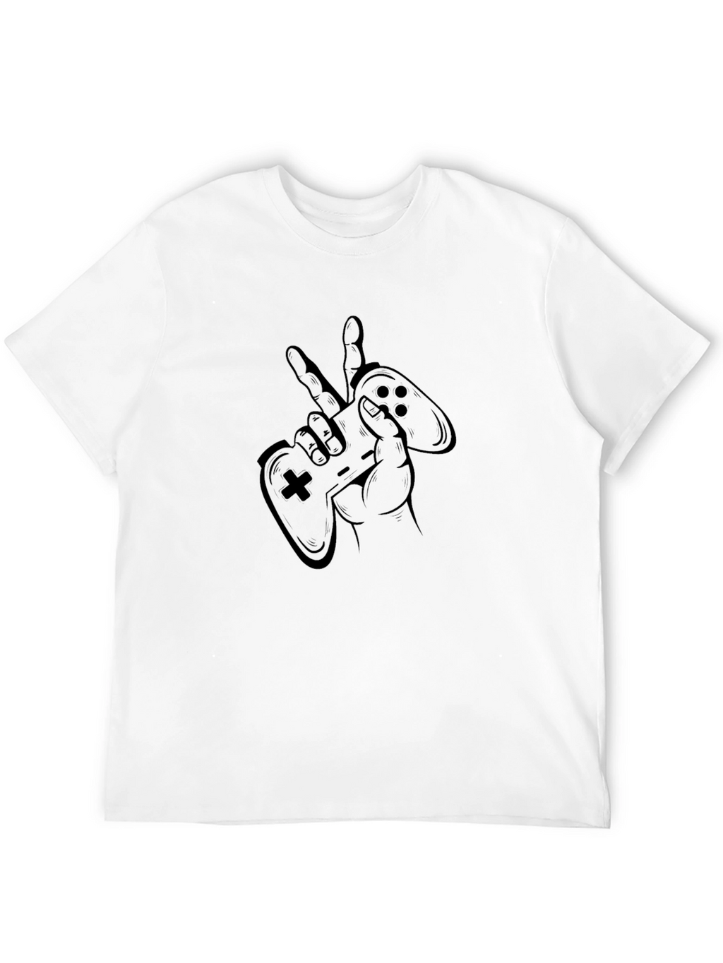 Gamer Peace Black T-Shirt - Console Controller Graphic Tee