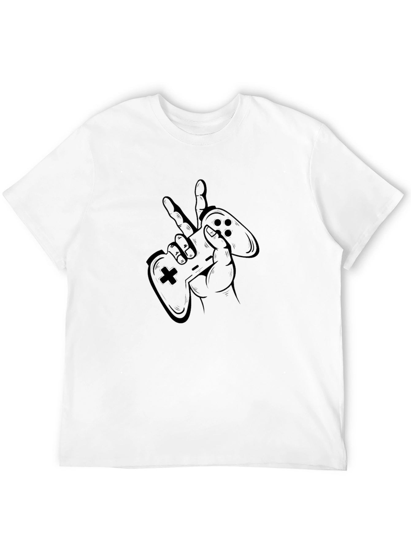 Gamer Peace Black T-Shirt - Console Controller Graphic Tee