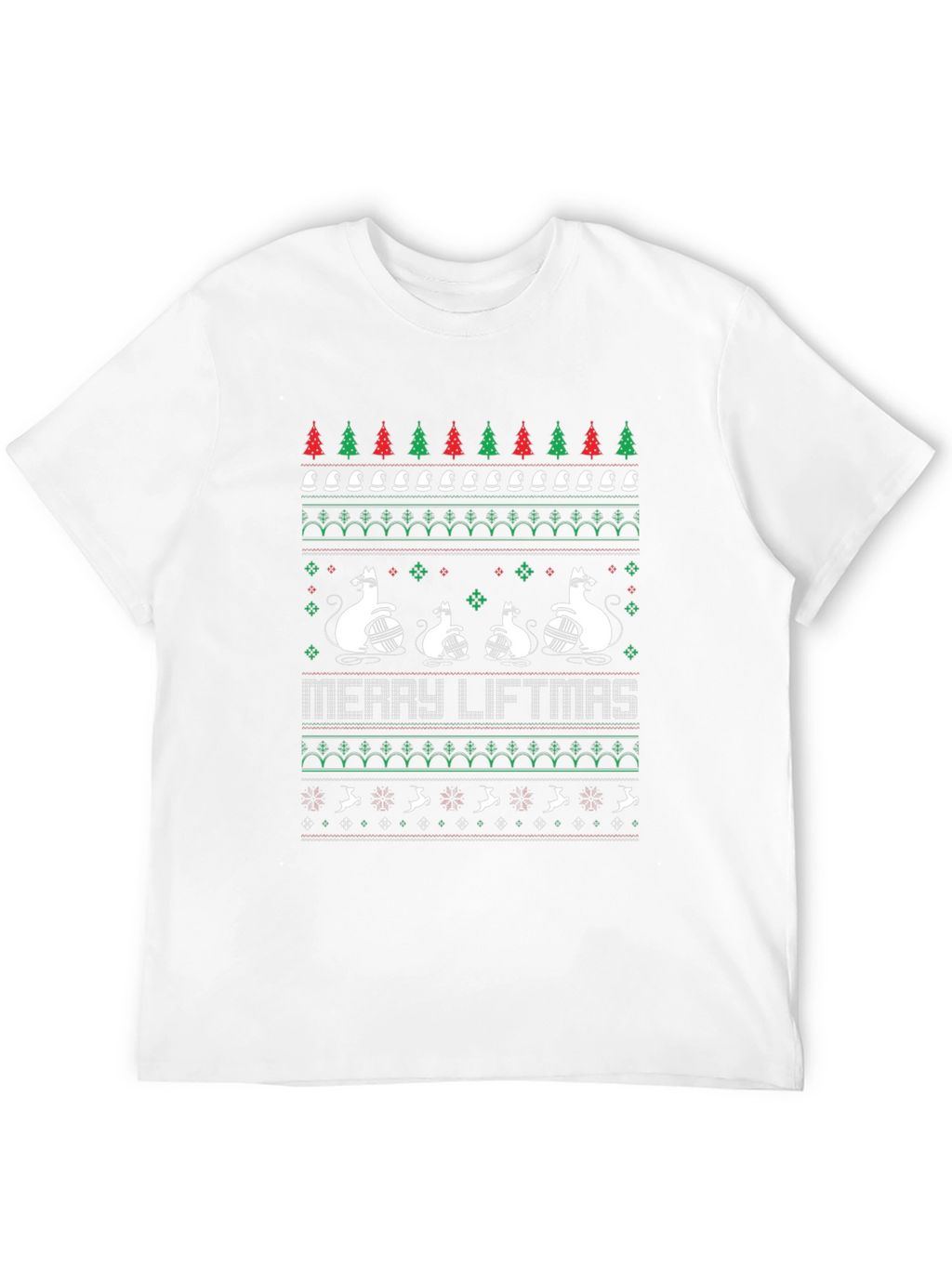 Merry Liftmas Cat Ugly Christmas Sweater T-Shirt