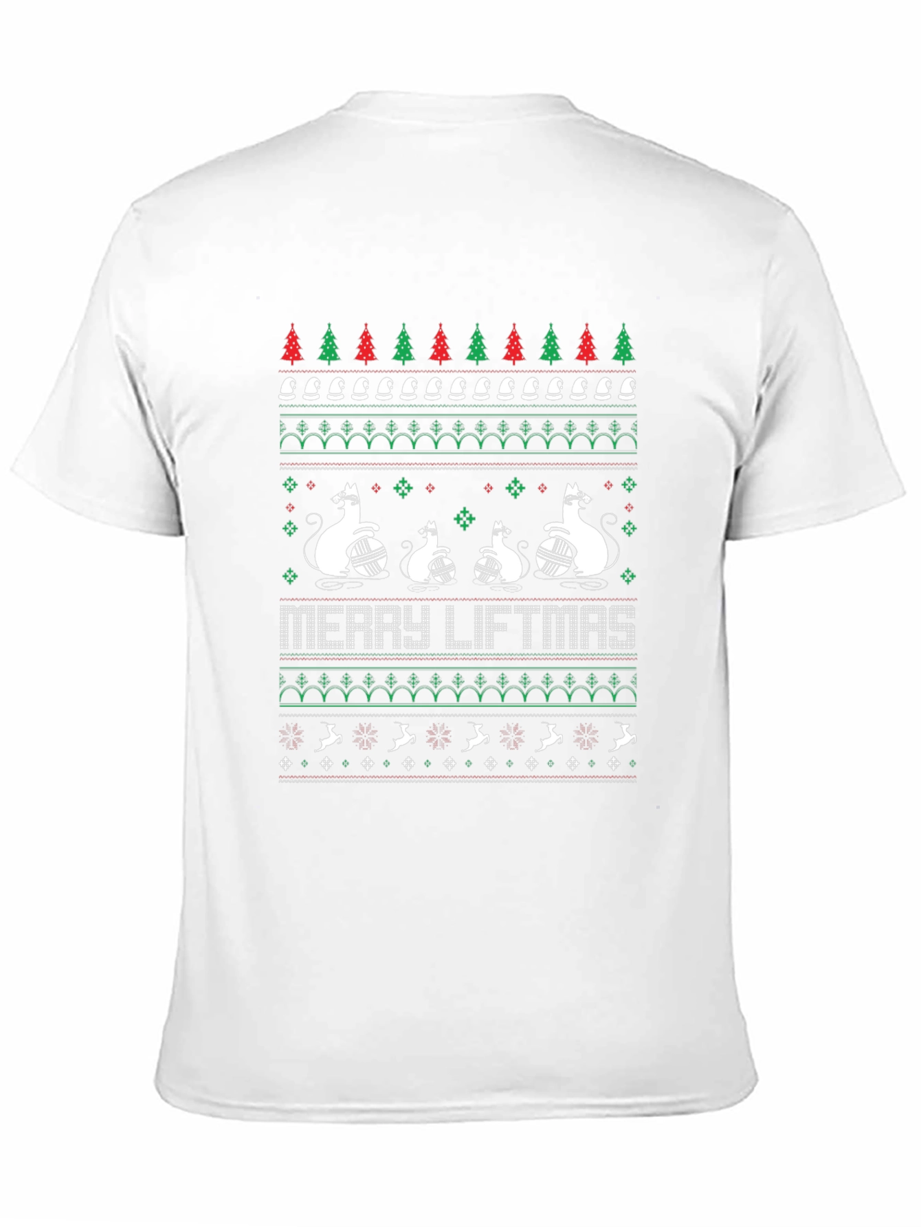 Merry Liftmas Cat Ugly Christmas Sweater T-Shirt