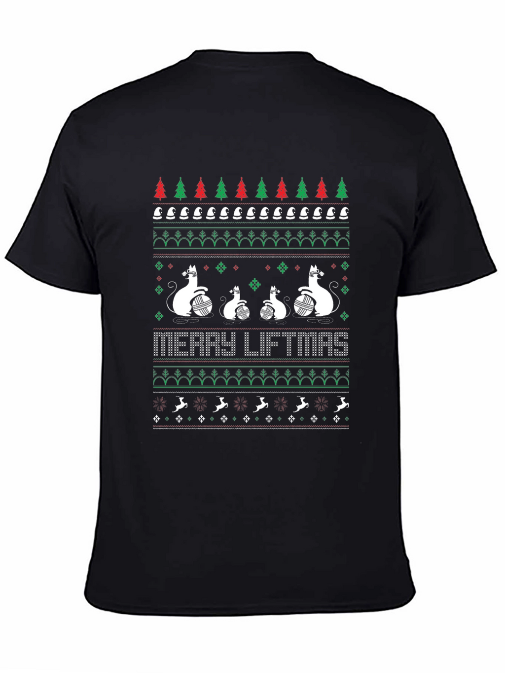 Merry Liftmas Cat Ugly Christmas Sweater T-Shirt