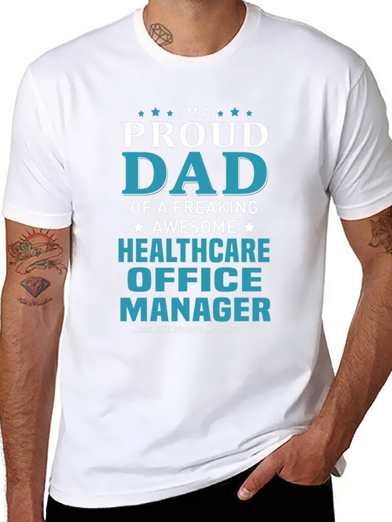 Proud Dad Healthcare Office Manager T-Shirt
