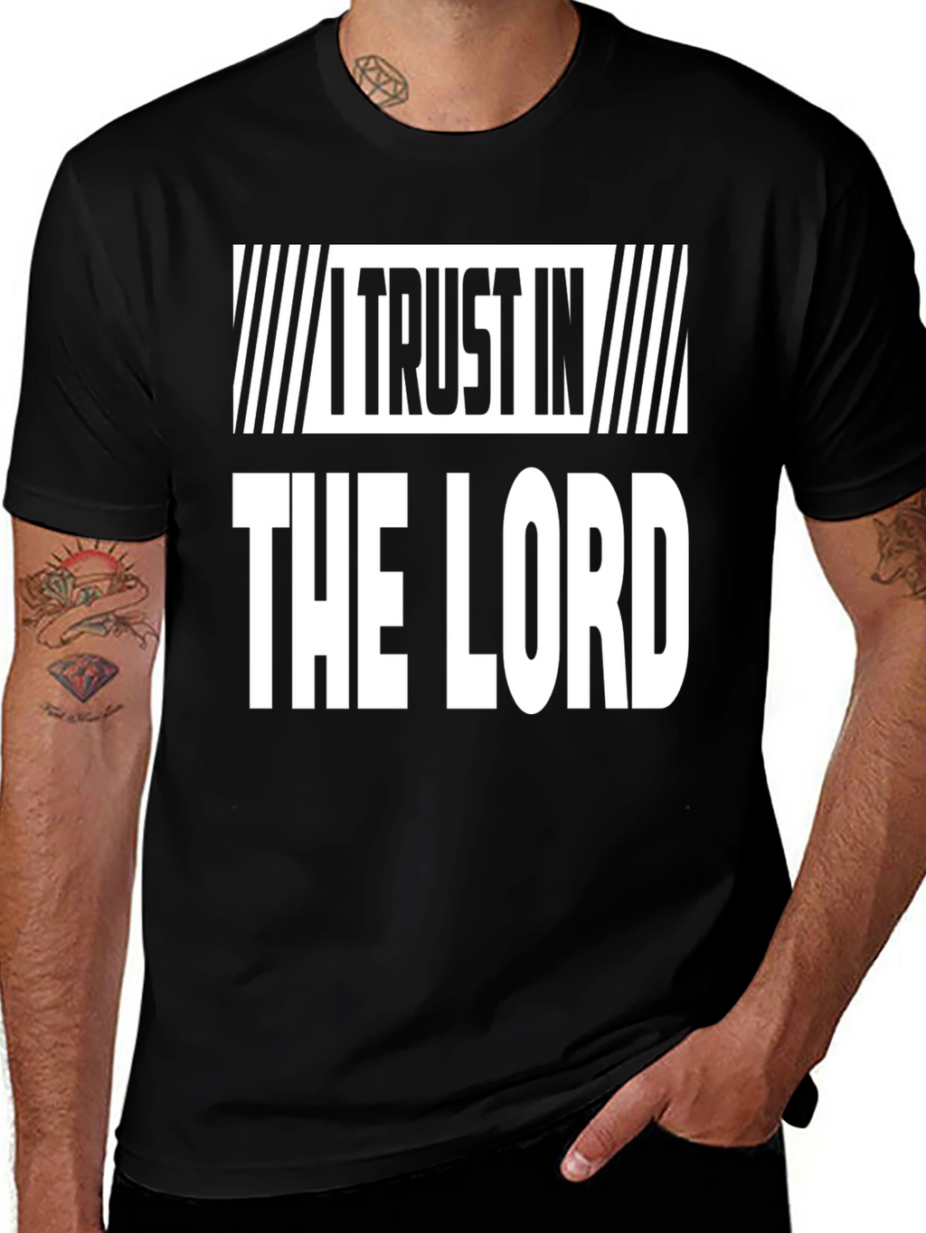 I Trust in the Lord Black Graphic Tee