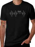 Fencing Heartbeat T-Shirt - Black