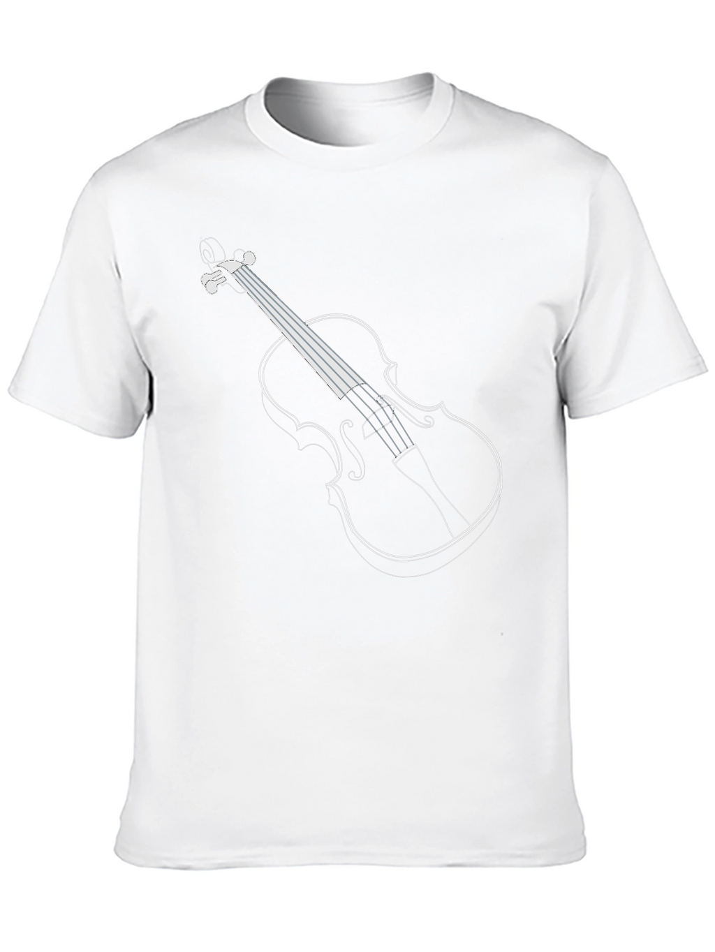 Violin Outline Black T-Shirt