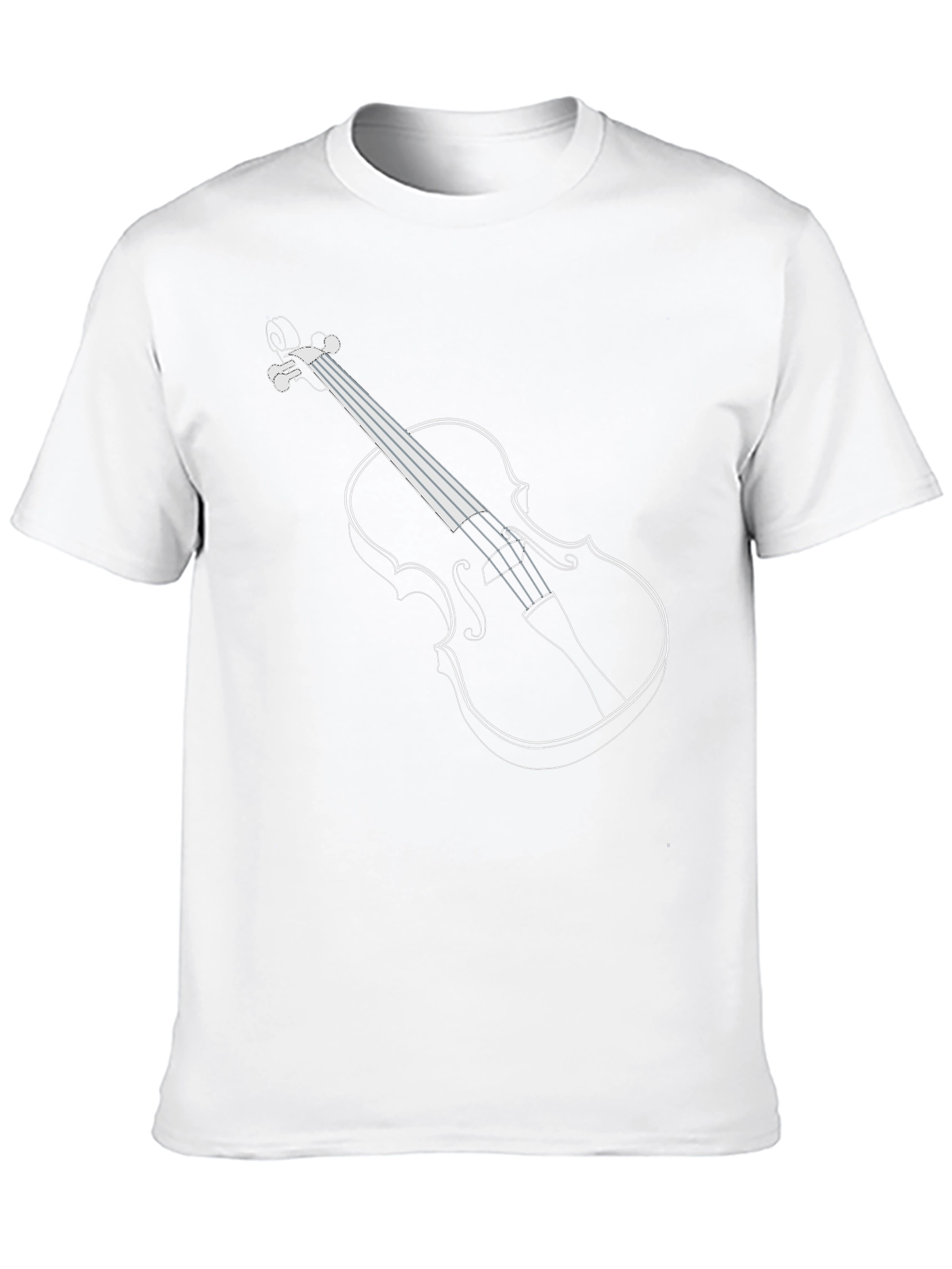 Violin Outline Black T-Shirt