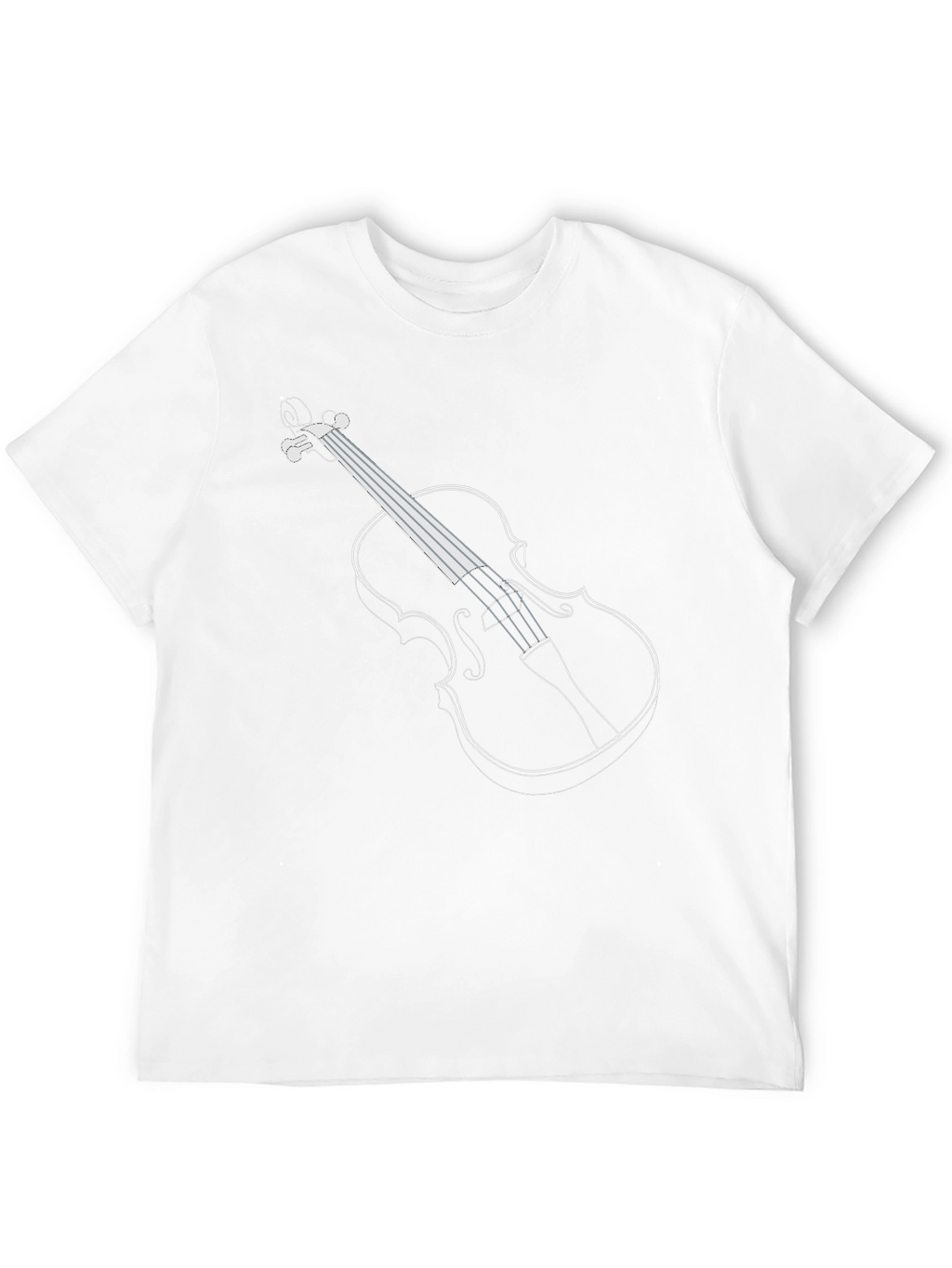 Violin Outline Black T-Shirt
