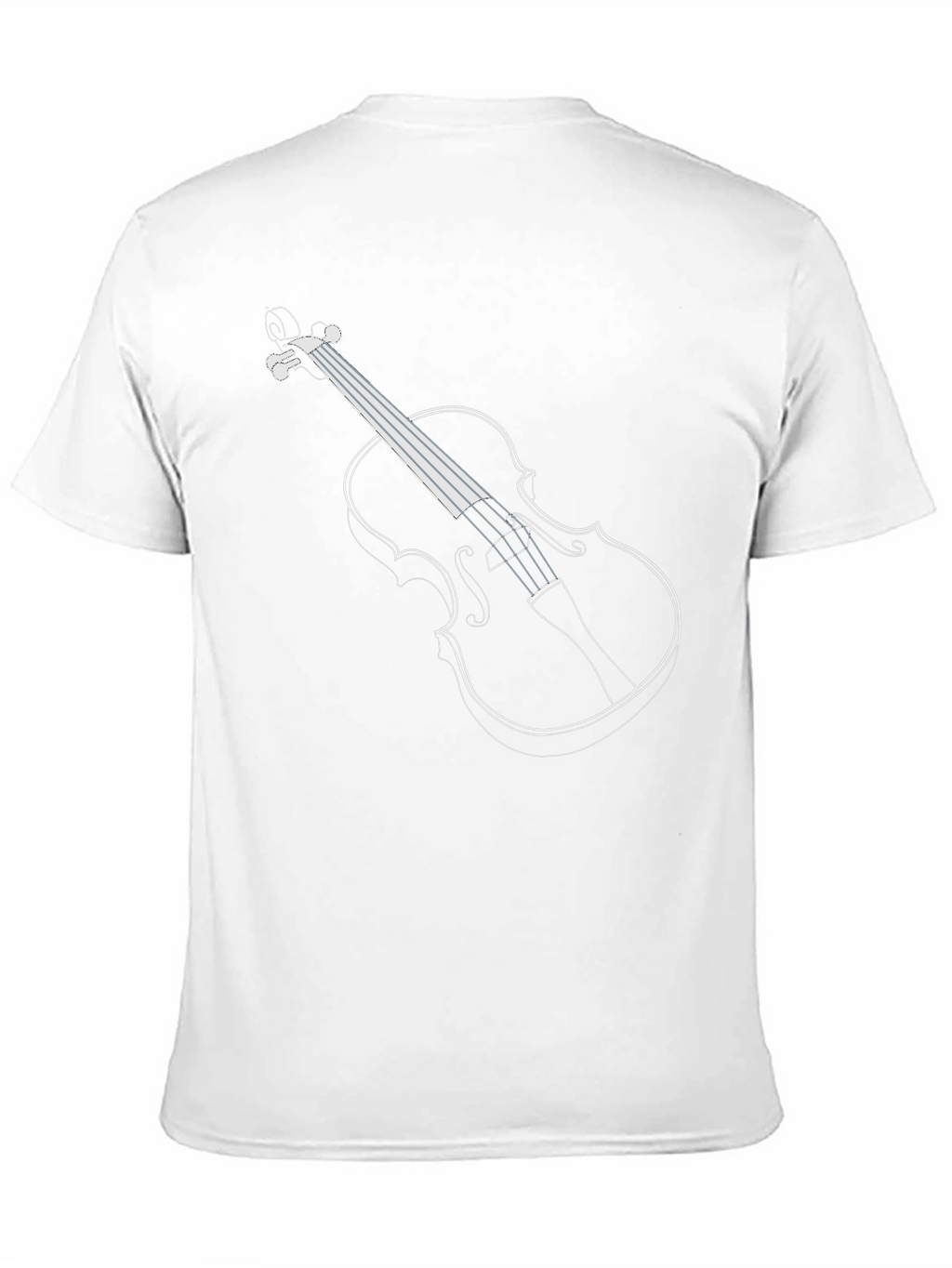 Violin Outline Black T-Shirt