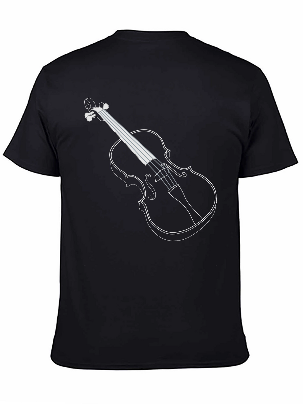 Violin Outline Black T-Shirt
