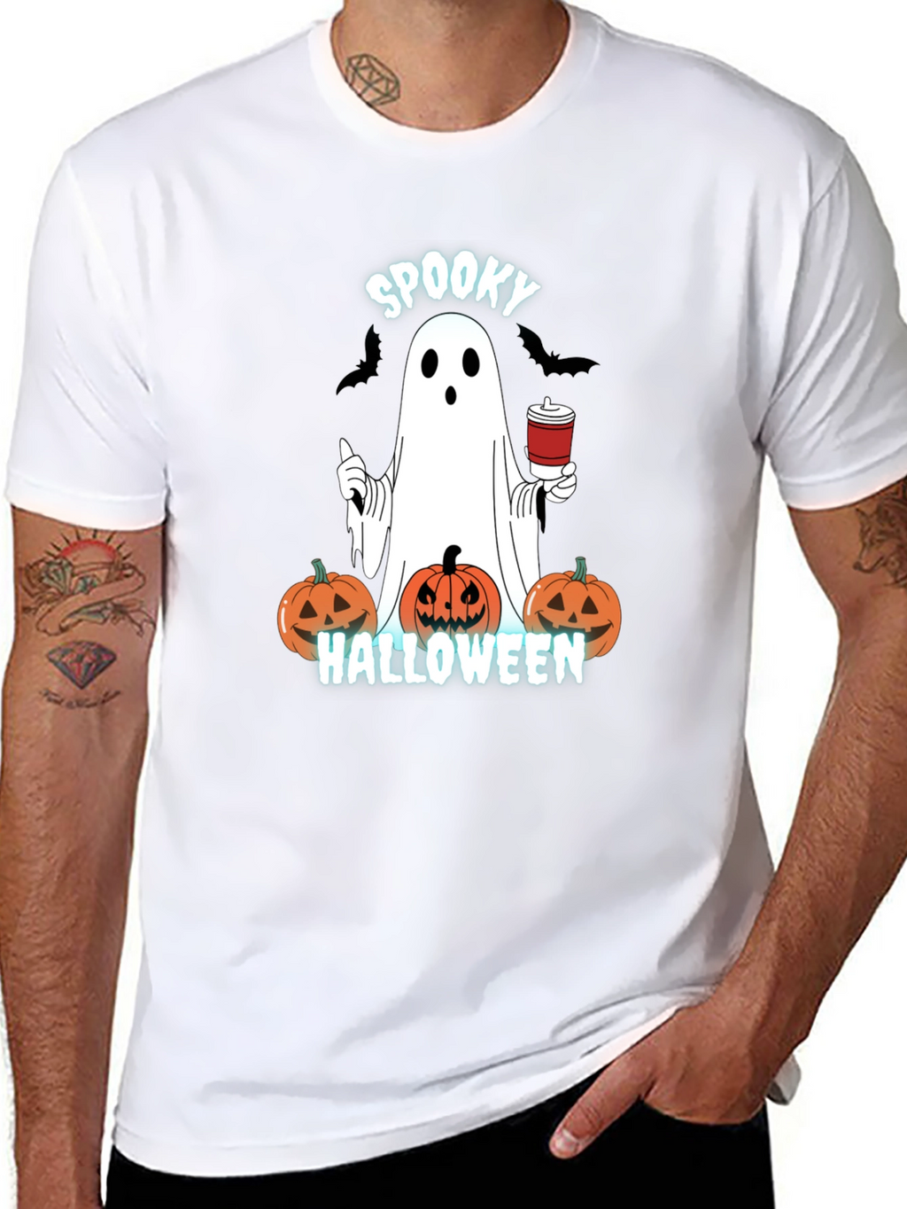 Spooky Halloween Ghost Graphic T-Shirt